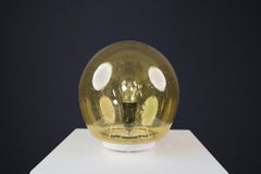 Mid-Century Golden/Yellow Murano Glass Table Lamp, Italy 1970s