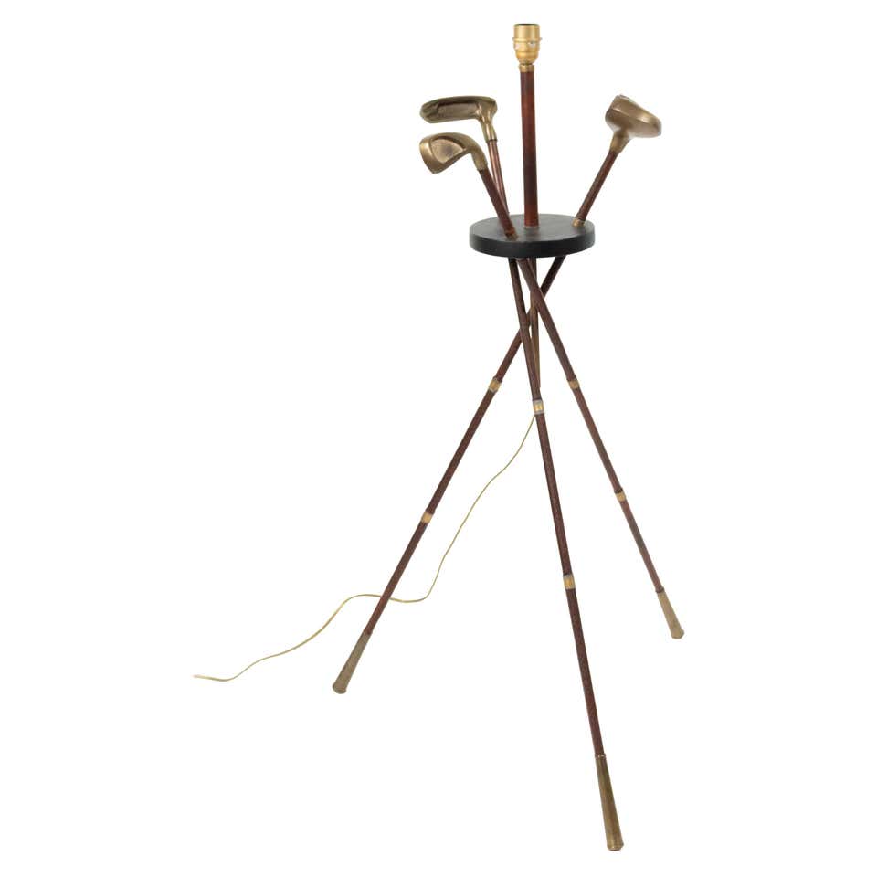 Golf Club Table Lamp in Polished Brass Finish For Sale at 1stDibs ...