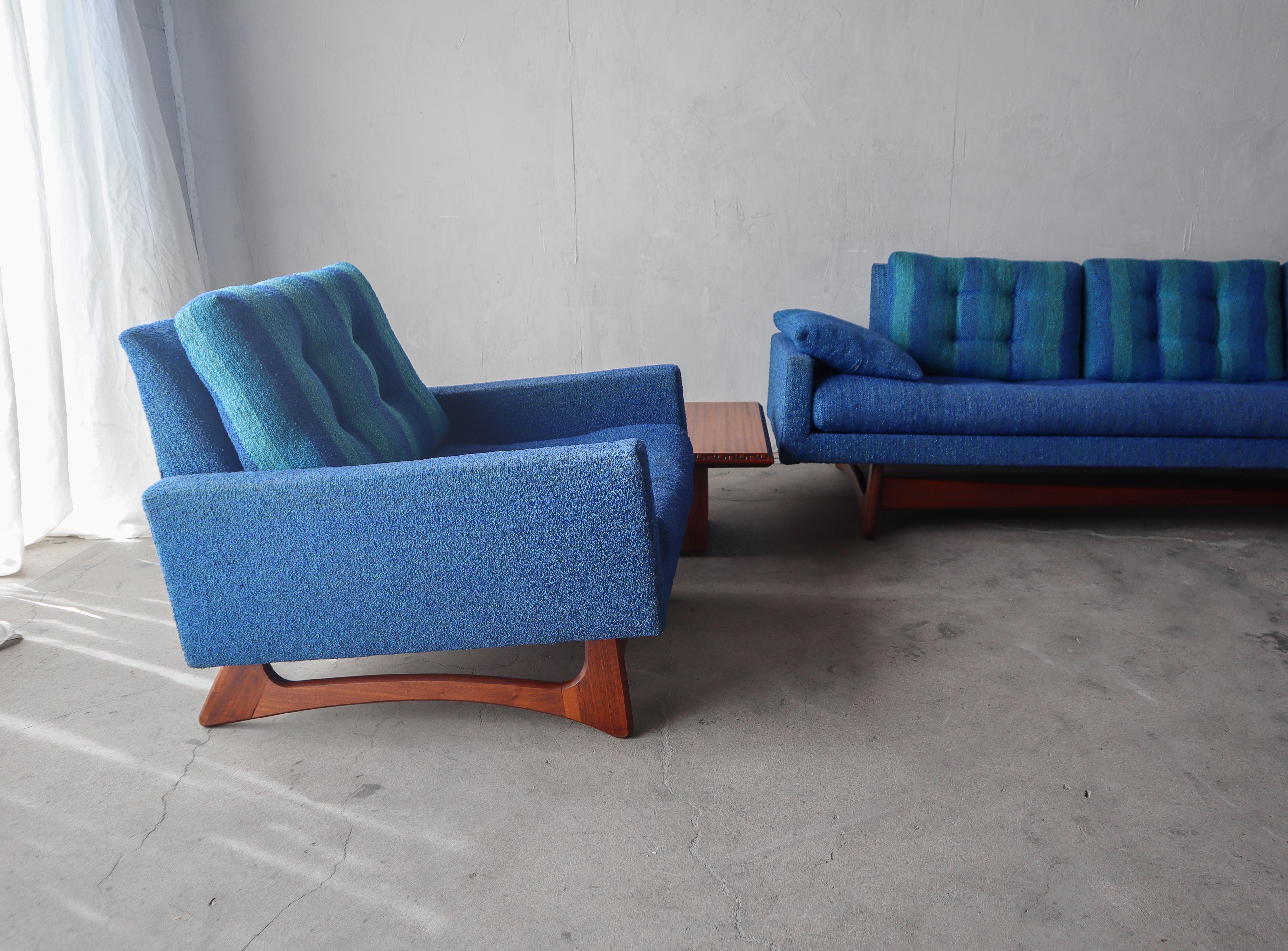 Fabric Mid Century Gondola Sofa by Adrian Pearsall Model 2408
