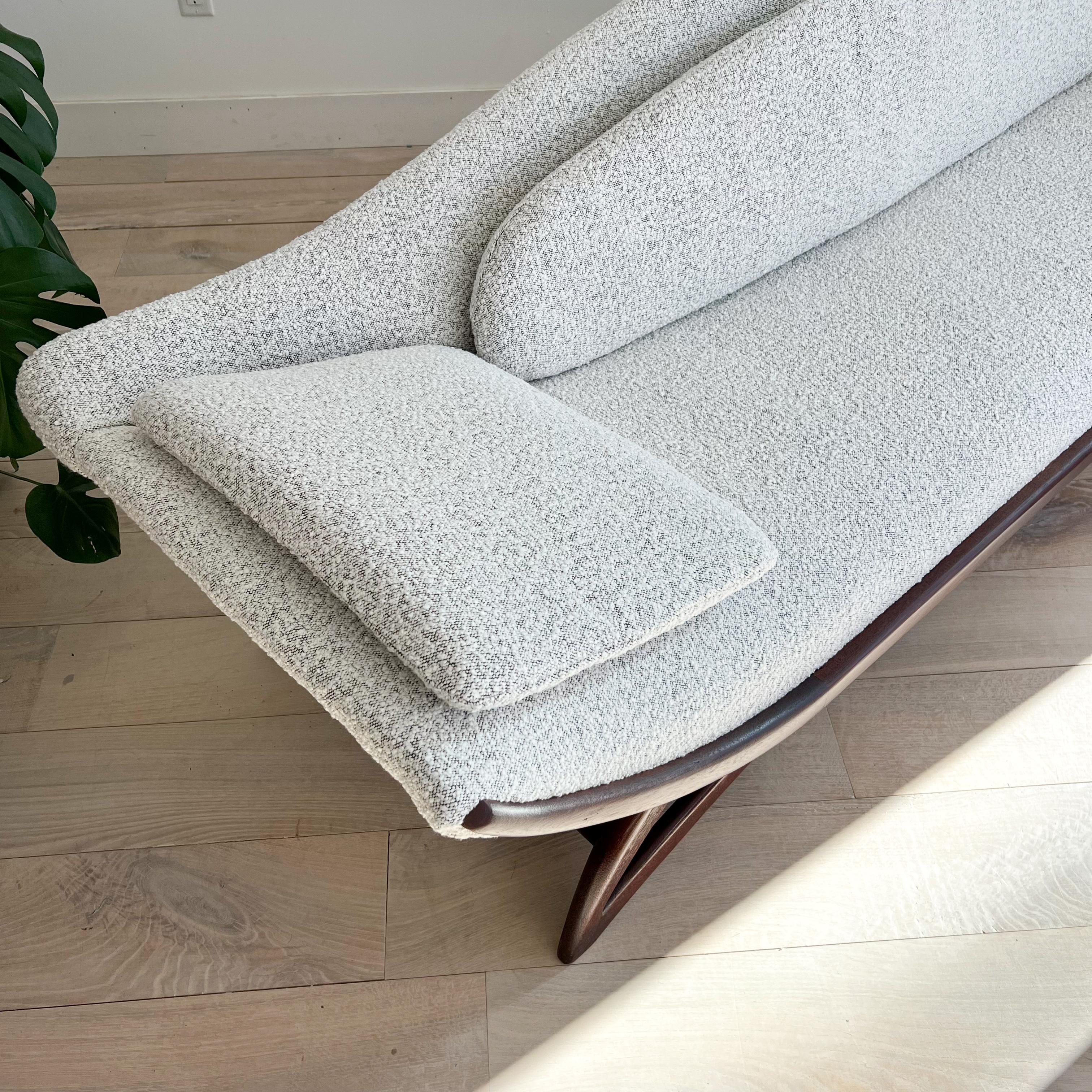 sofas with wood trim