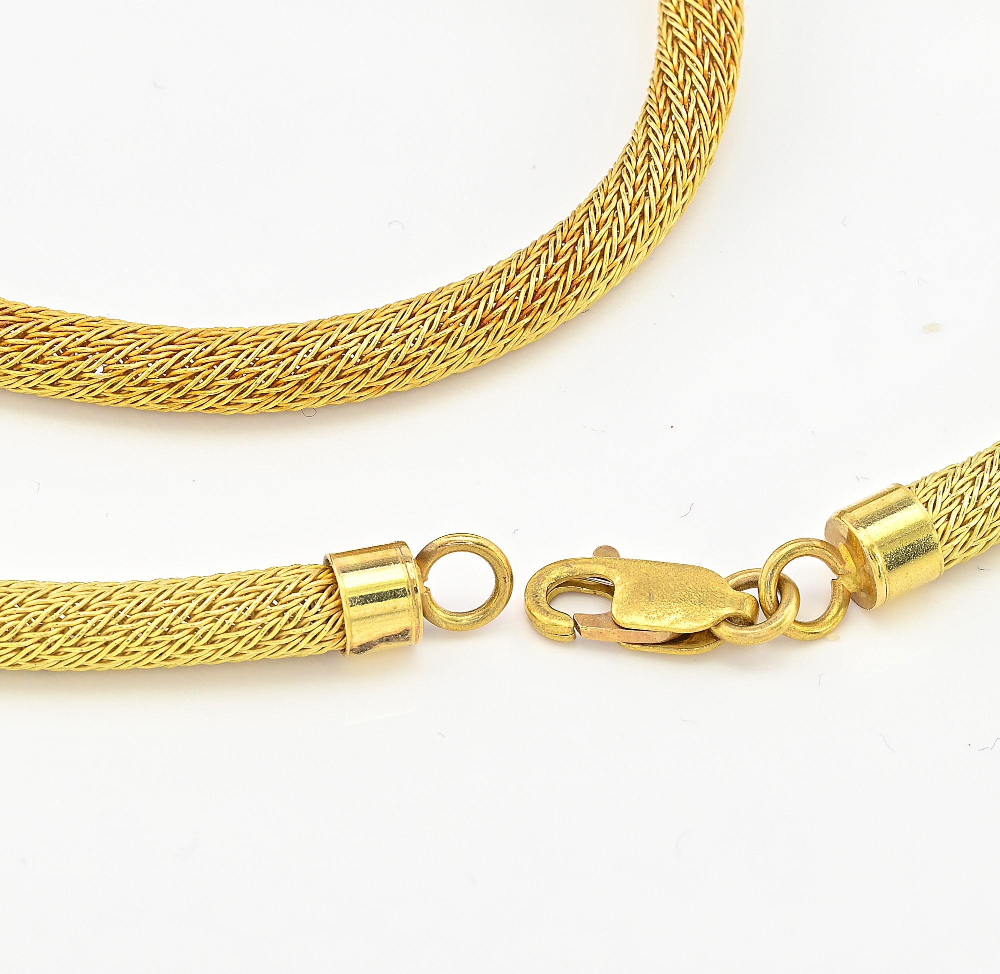 Women's Mid century Good Luck Turtle Flower Necklace 18 KT For Sale