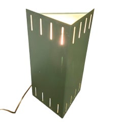 Mid-century Googie Geometric Enameled Steel Wall Sconce w/ Slots , 47 Available
