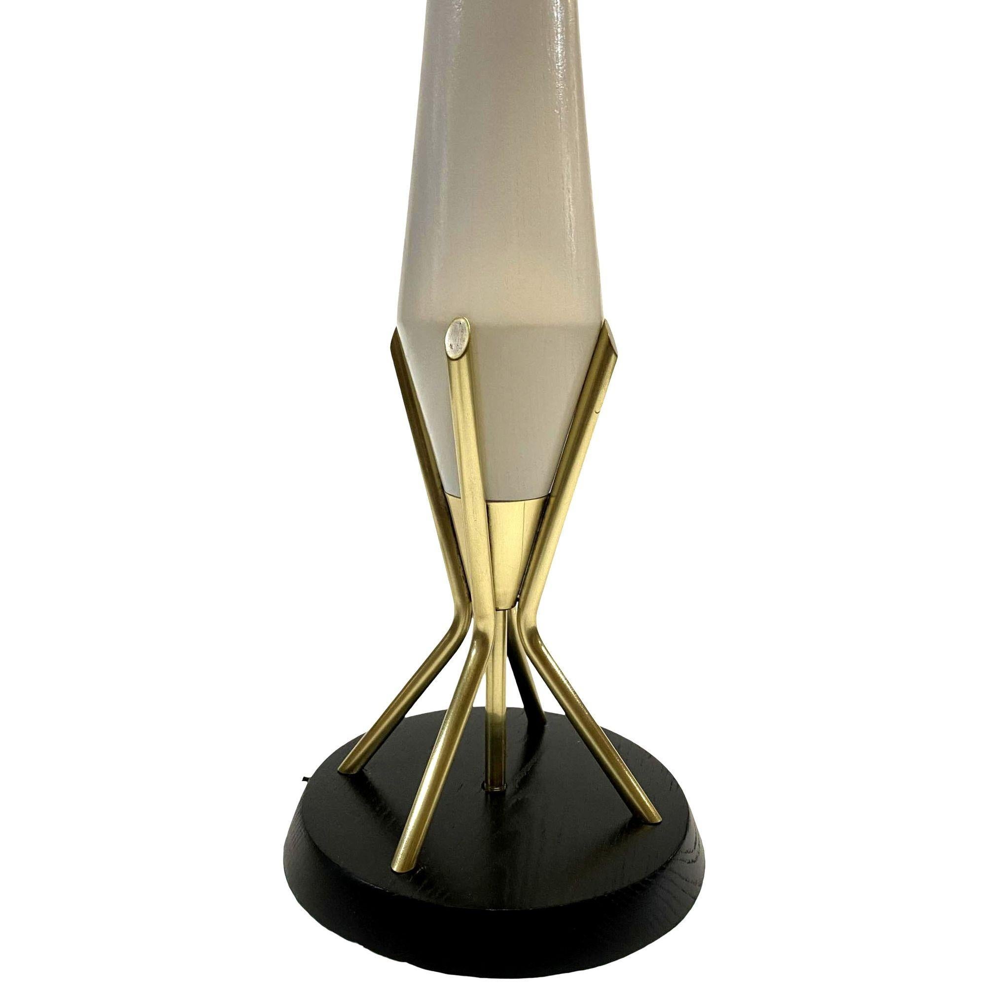 American Mid Century Googie Table Lamp W/ Spun Fiberglass Shade For Sale