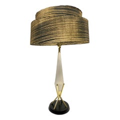 Mid Century Googie Table Lamp W/ Spun Fiberglass Shade