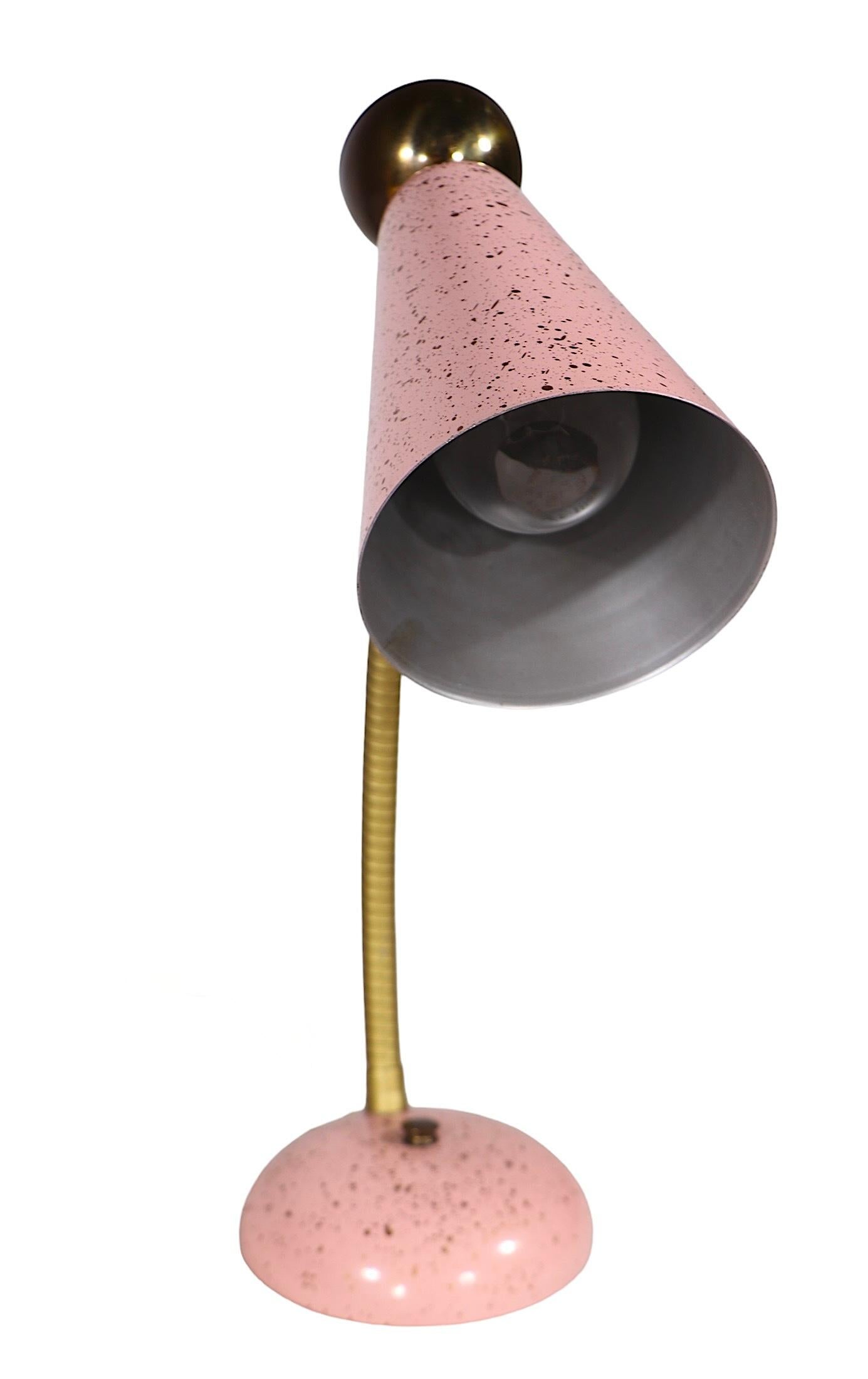 Mid Century Gooseneck Desk Lamp c. 1950's In Good Condition In New York, NY