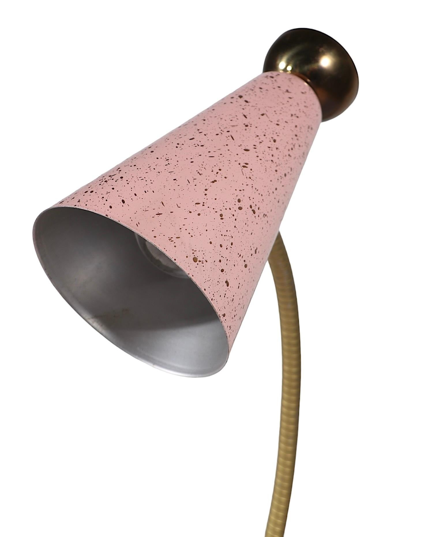 Metal Mid Century Gooseneck Desk Lamp c. 1950's