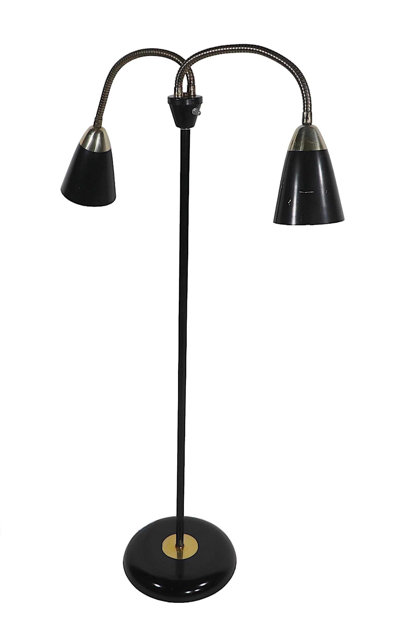 Mid Century Gooseneck Floor Lamp by Thurston for Lightolier  For Sale 6