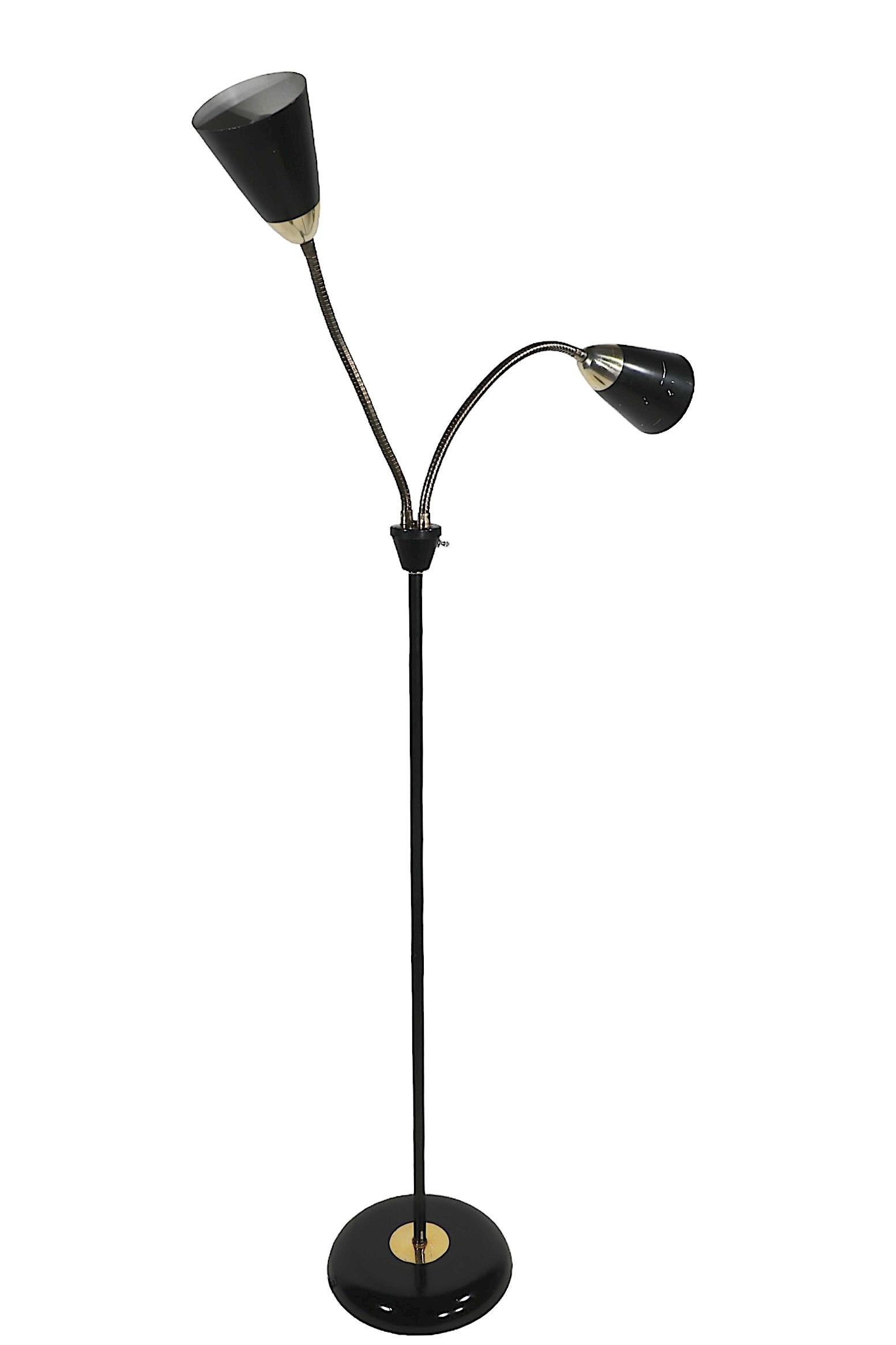 Mid Century Gooseneck Floor Lamp by Thurston for Lightolier  For Sale 9