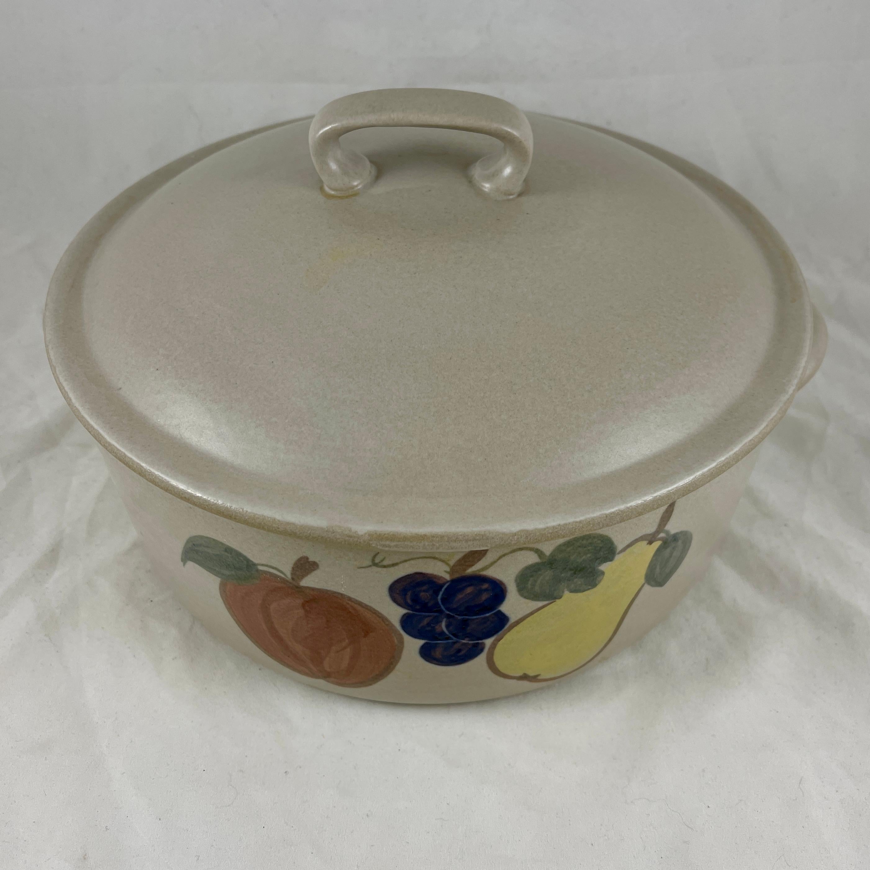 Mid-Century Modern Mid-Century Goss Chatham Pottery Country Harvest Stoneware Dutch Oven Casserole