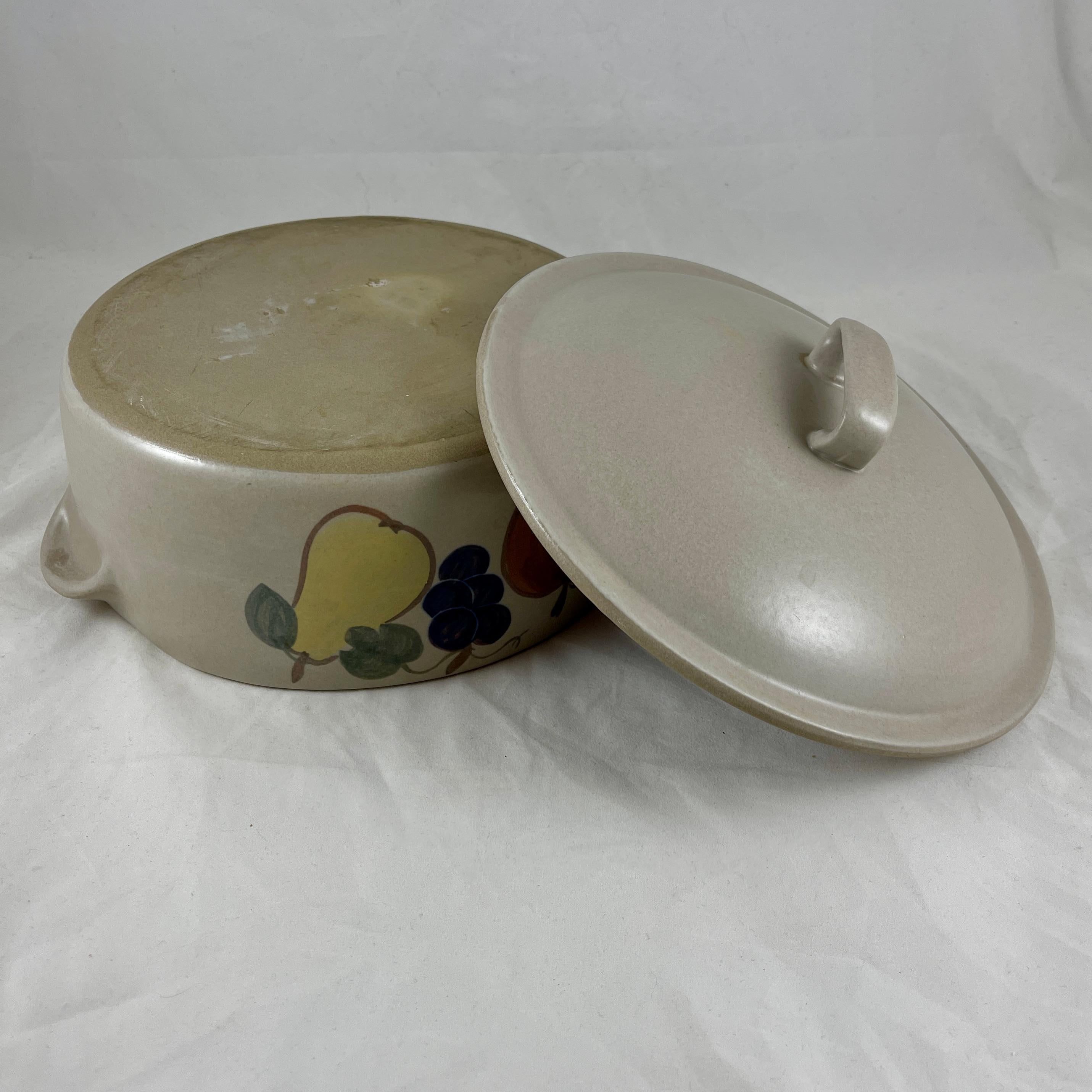 20th Century Mid-Century Goss Chatham Pottery Country Harvest Stoneware Dutch Oven Casserole