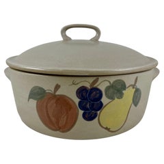 Vintage Mid-Century Goss Chatham Pottery Country Harvest Stoneware Dutch Oven Casserole