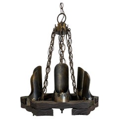 Mid Century Gothic Chandelier Pendant Hexagon Witco Style