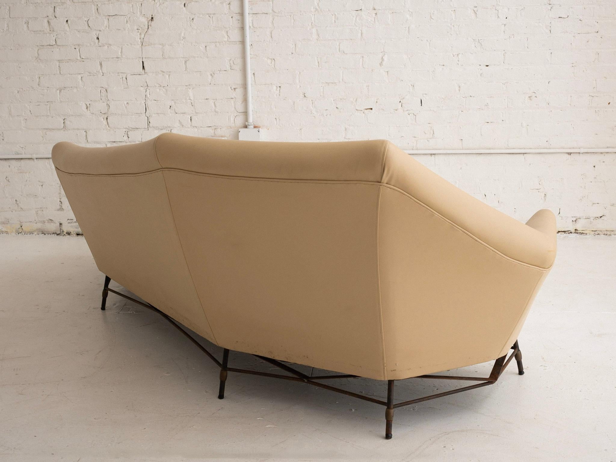 Mid Century Gothic Style French Chaise Sofa For Sale 5