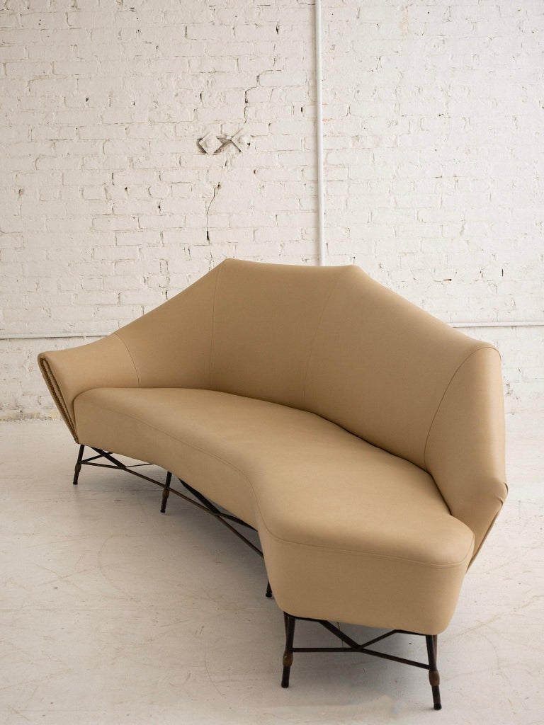 Mid Century Gothic Style French Chaise Sofa For Sale at 1stDibs