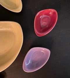 Mid-Century Gouda Ware Serving Peanut Bowl with 6 Little Bowls