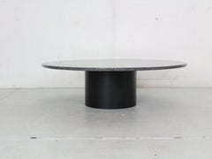 Mid-Century  Granite Stone Round Coffee Table, 1970's Italy