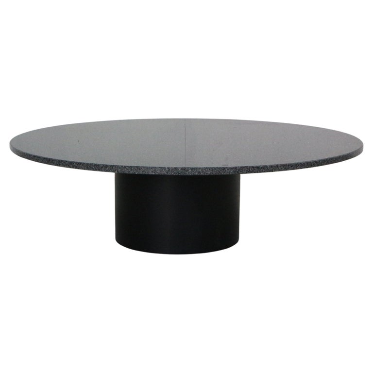 MidCentury Granite Stone Round Coffee Table, 1970''s Italy For Sale at