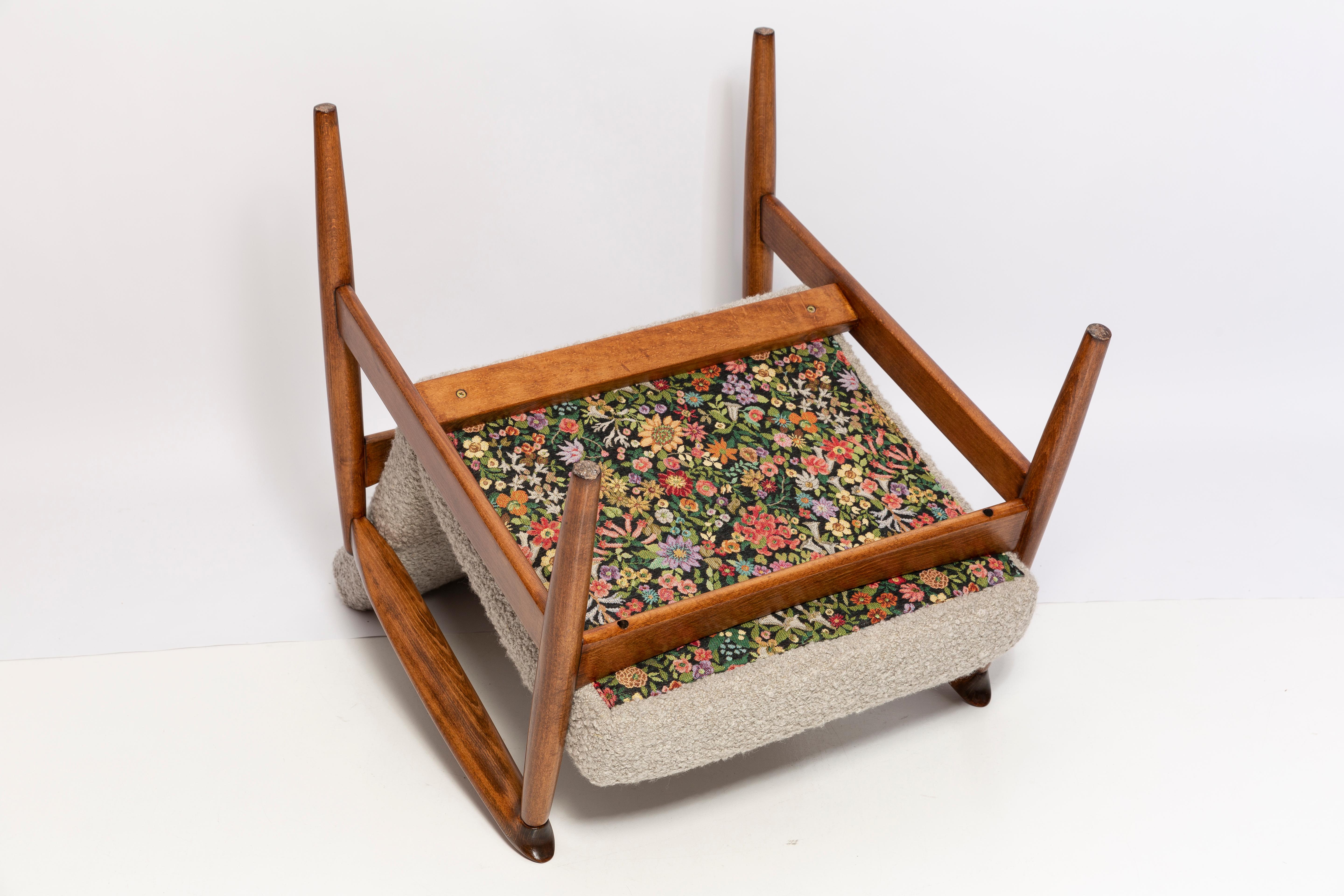 Sillón de lana de alpaca gris de mediados de siglo, Edmund Homa, Polonia, años 60 en venta 3