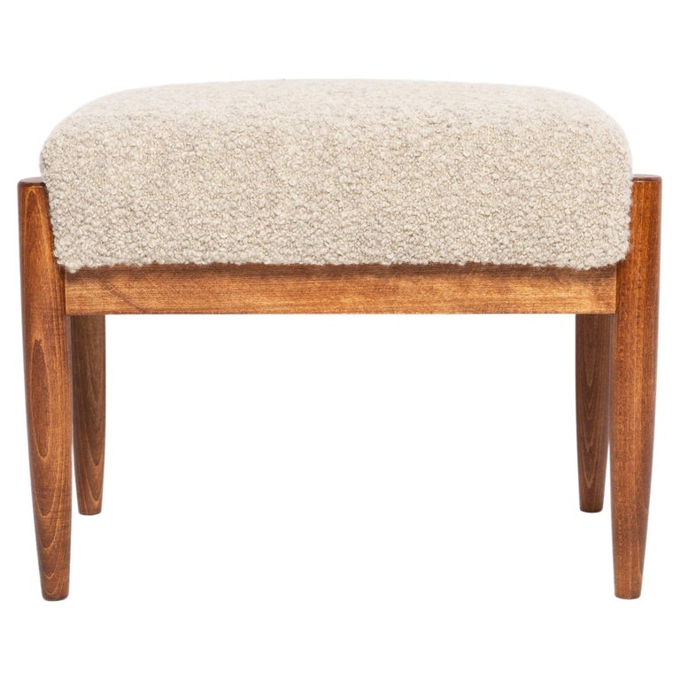 Mid Century Grey Alpaca Wool Stool, Edmund Homa, Poland, 1960s For Sale ...