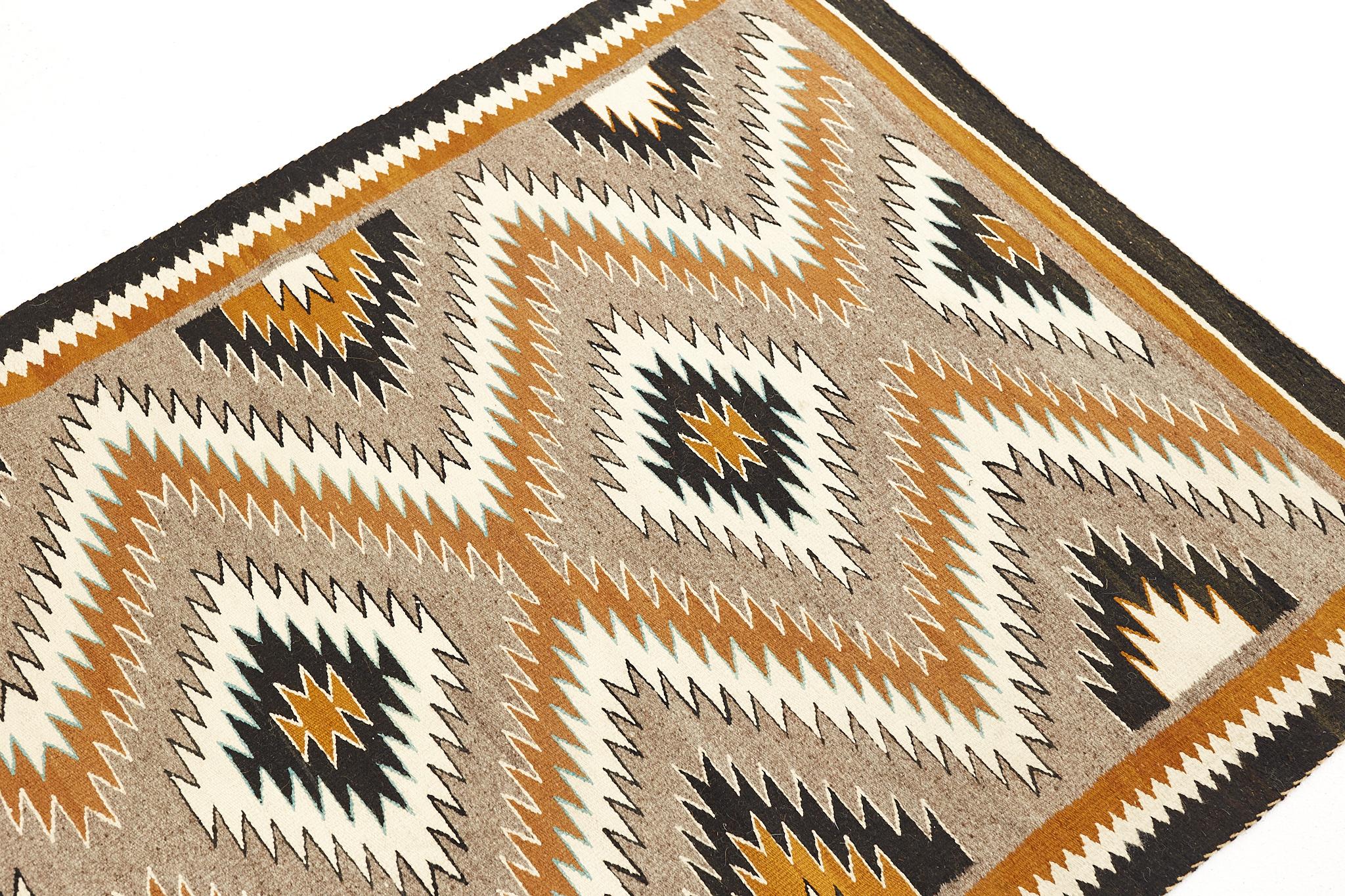 Mid Century Gray and Brown Flat Weave Wool Rug In Good Condition For Sale In Countryside, IL