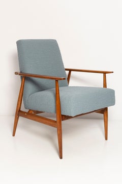 Mid-Century Gray Blue Boucle Dante Armchair, H. Lis, 1960s