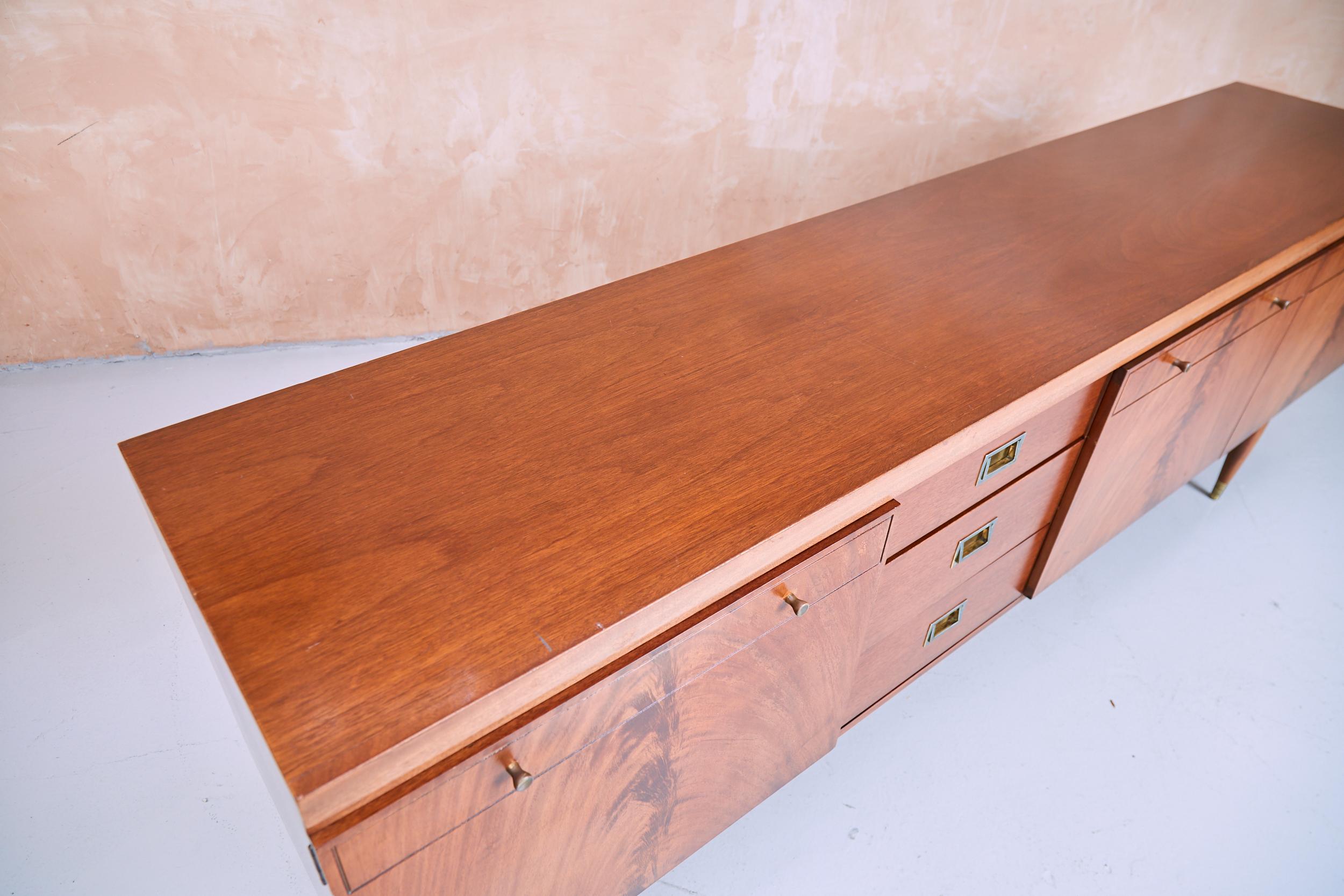 Mid Century Greaves and Thomas Sideboard, Flame Mahogany and Teak, 1960s For Sale 13