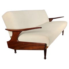 Mid Century Greaves & Thomas Rare Arms Sofa Bed Settee Velvet Vintage Retro MCM