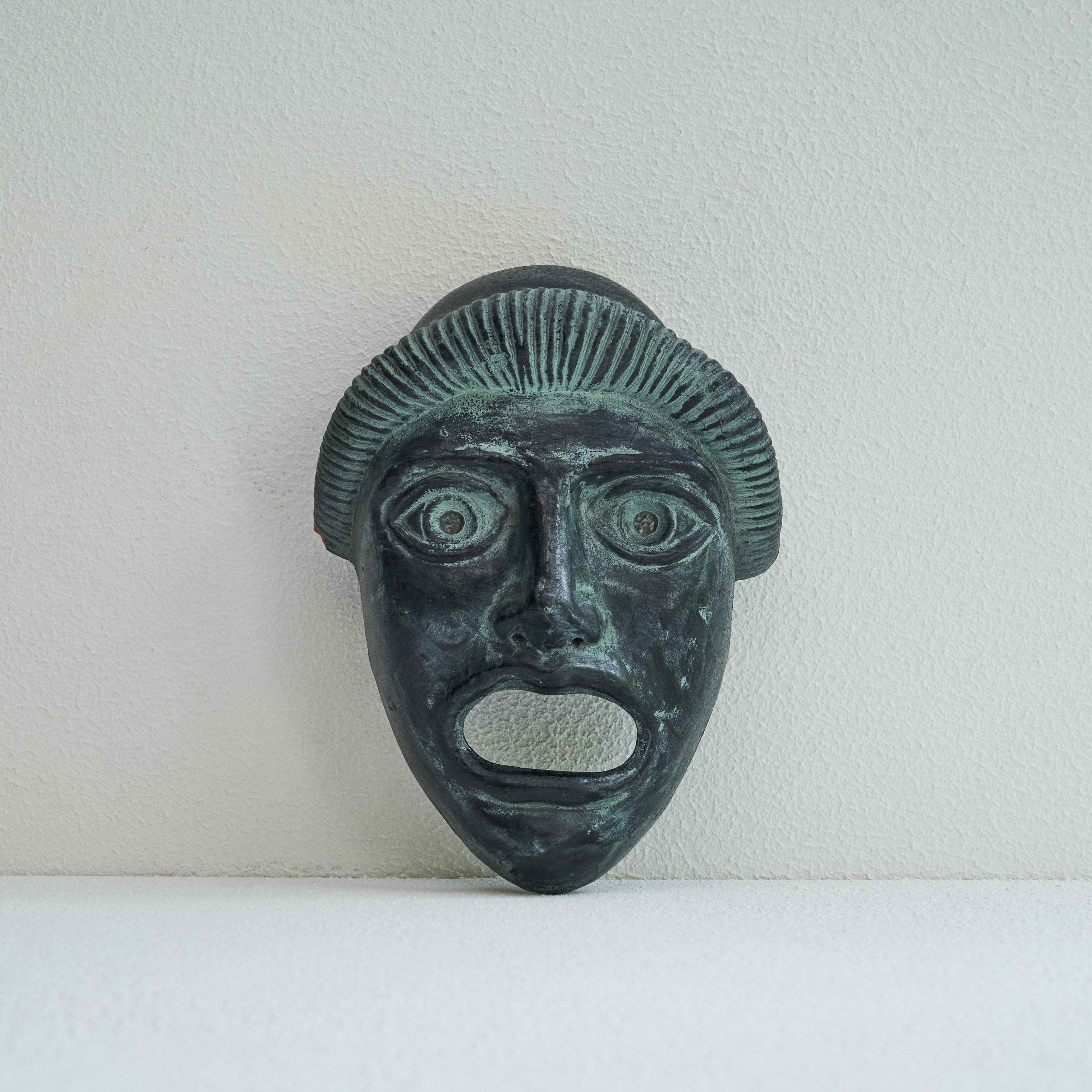 Hand-Crafted Mid-Century Greek Decorative Mask For Sale