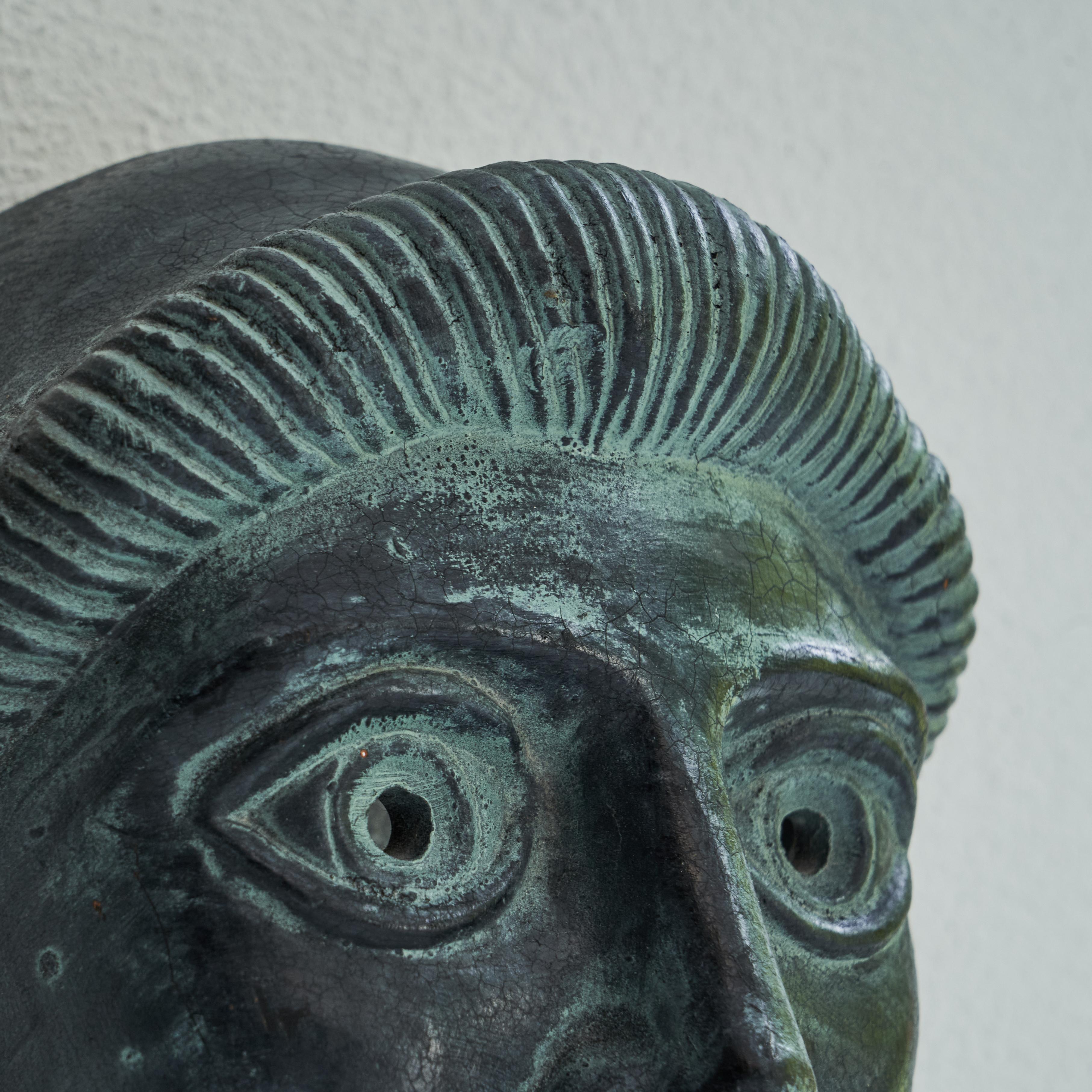 Stoneware Mid-Century Greek Decorative Mask For Sale