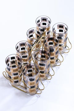 Midcentury Greek Themed 22-Karat Gold Highball Glasses