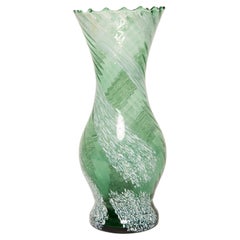 Midcentury Green and White Vase, Europe, 1960s