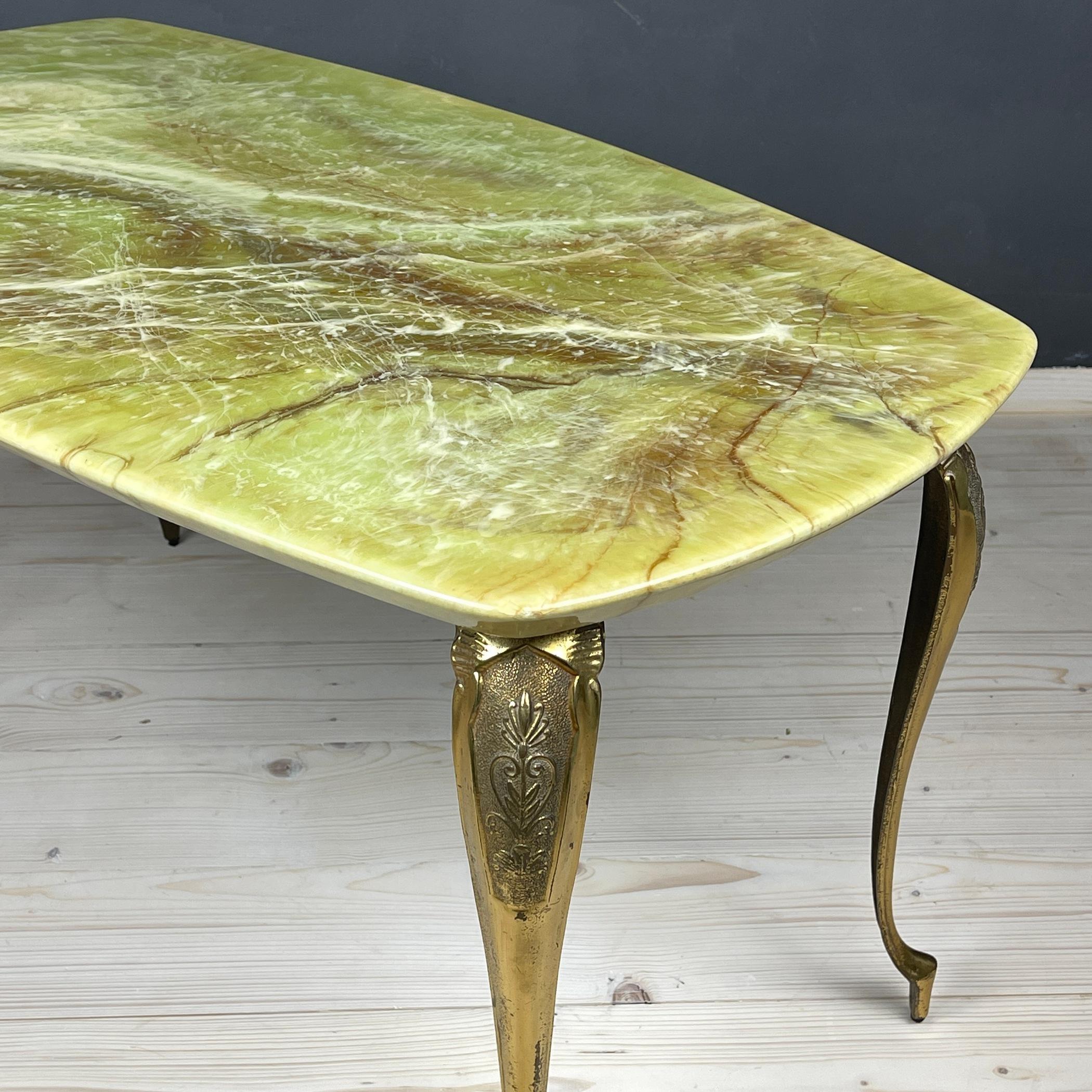 Midcentury Green Brown Coffee Table, Italy, 1950s 3