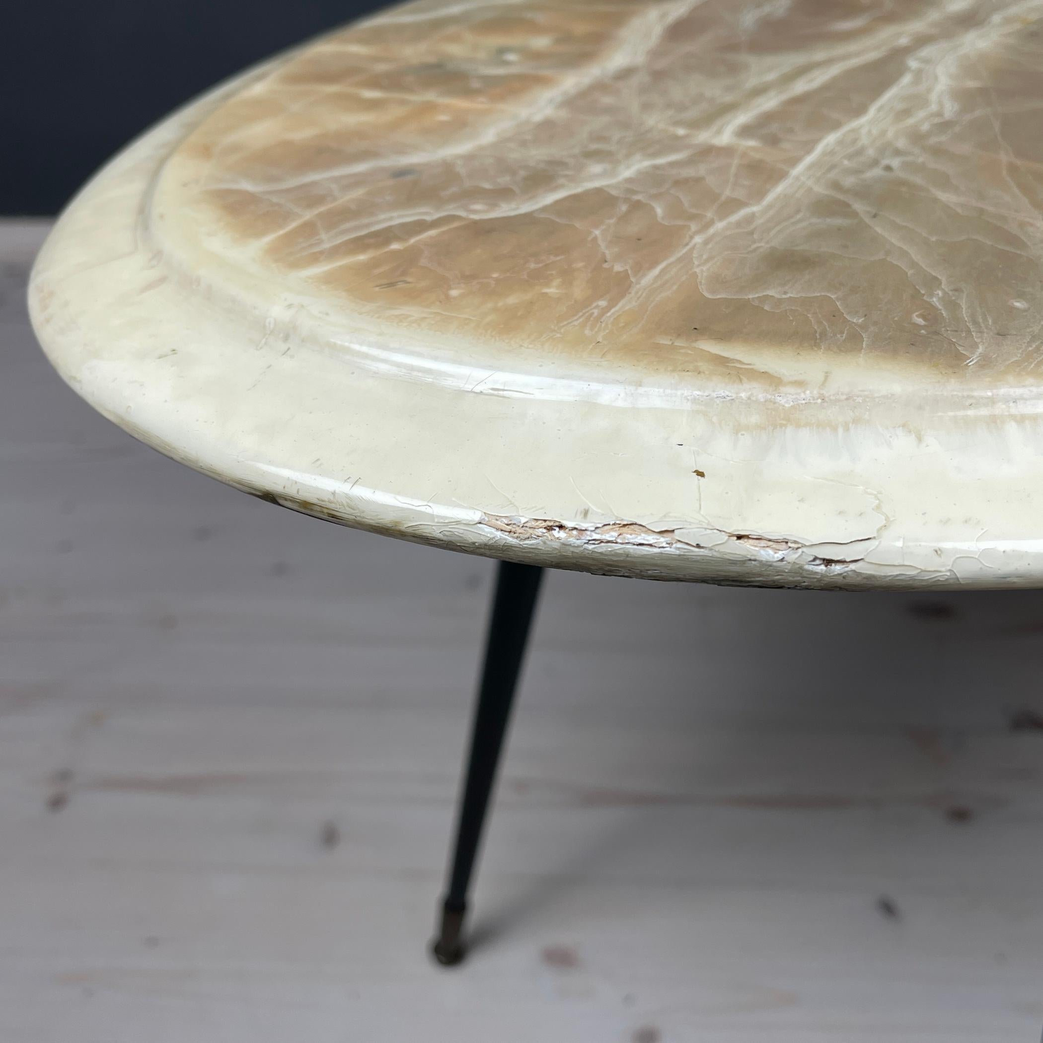 Midcentury Green Brown Coffee Table, Italy, 1950s  For Sale 3