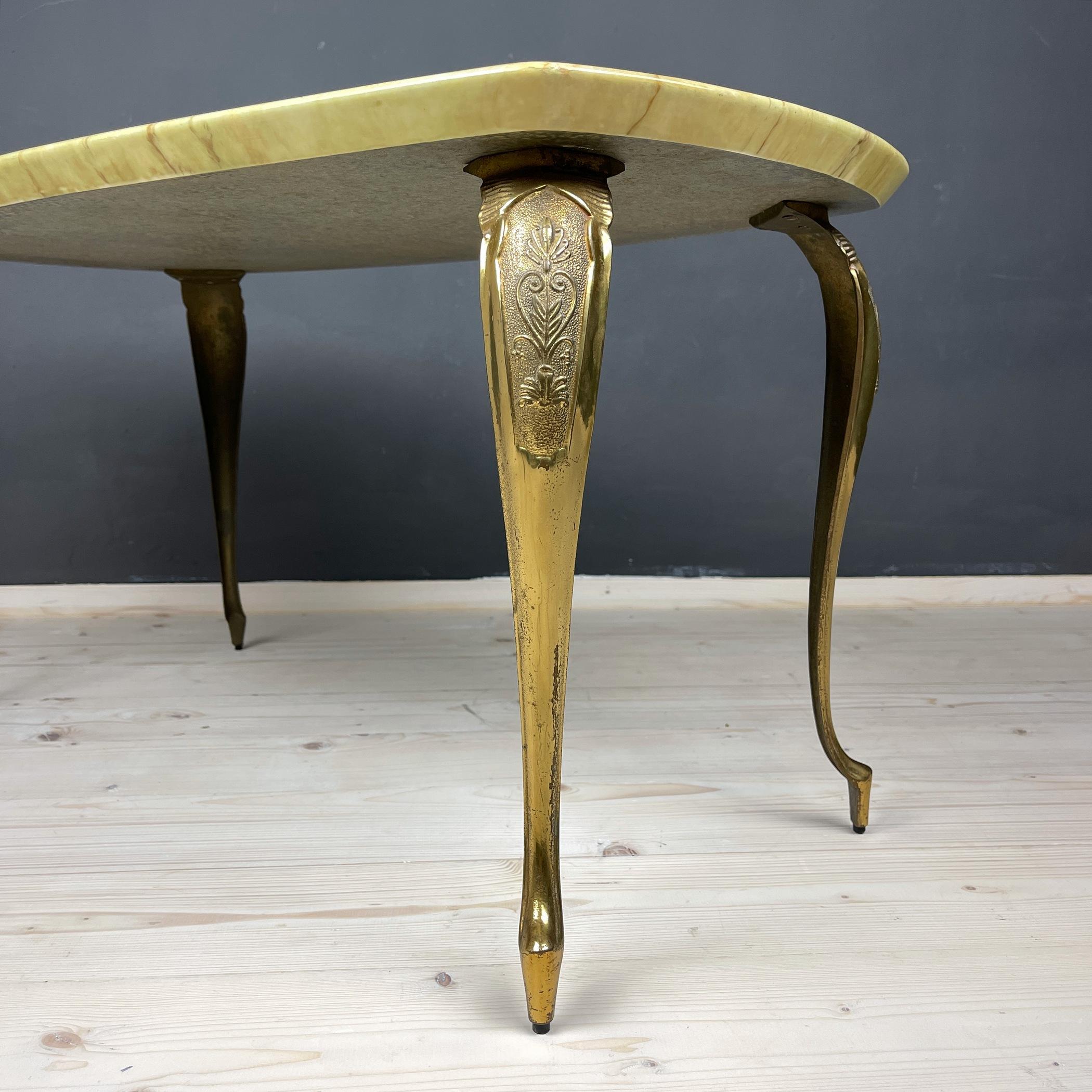 Midcentury Green Brown Coffee Table, Italy, 1950s 6