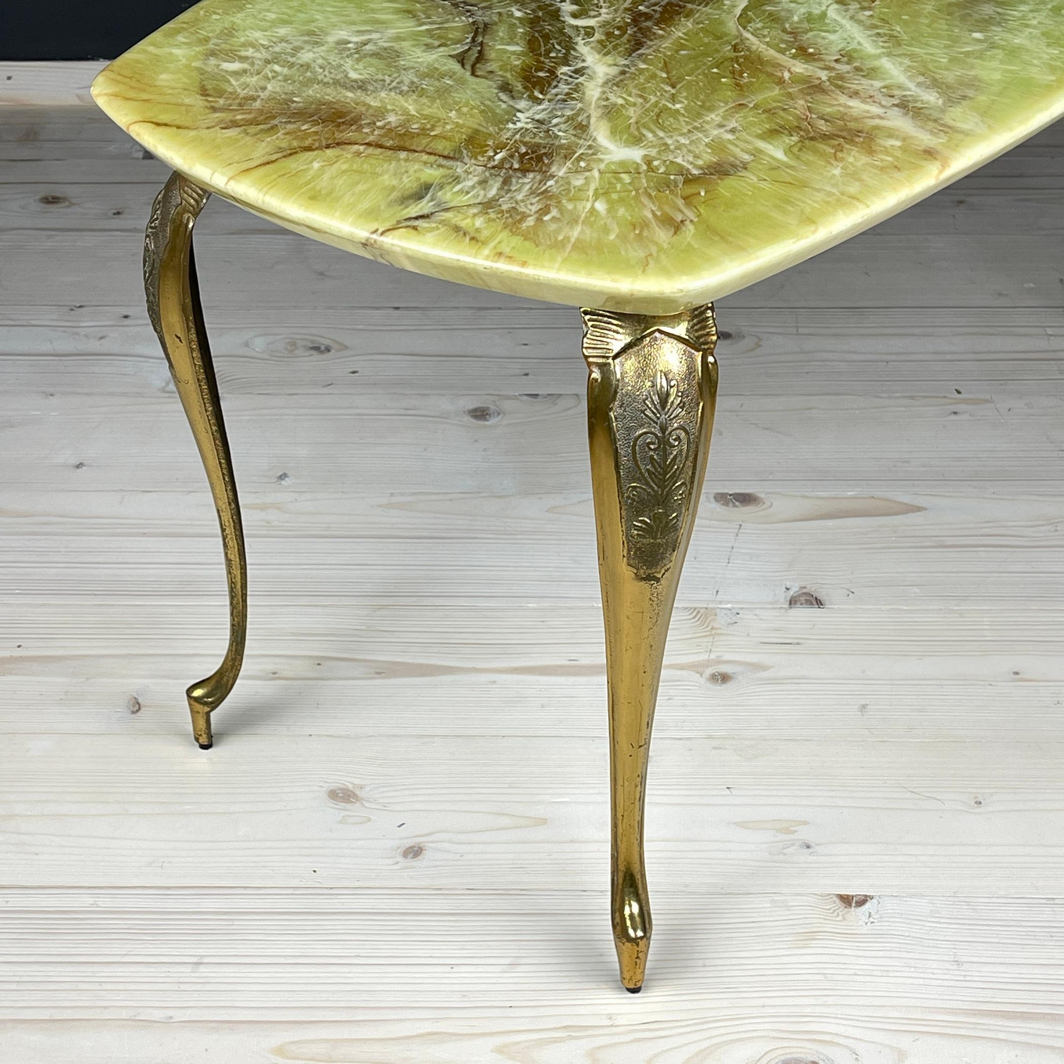 20th Century Midcentury Green Brown Coffee Table, Italy, 1950s
