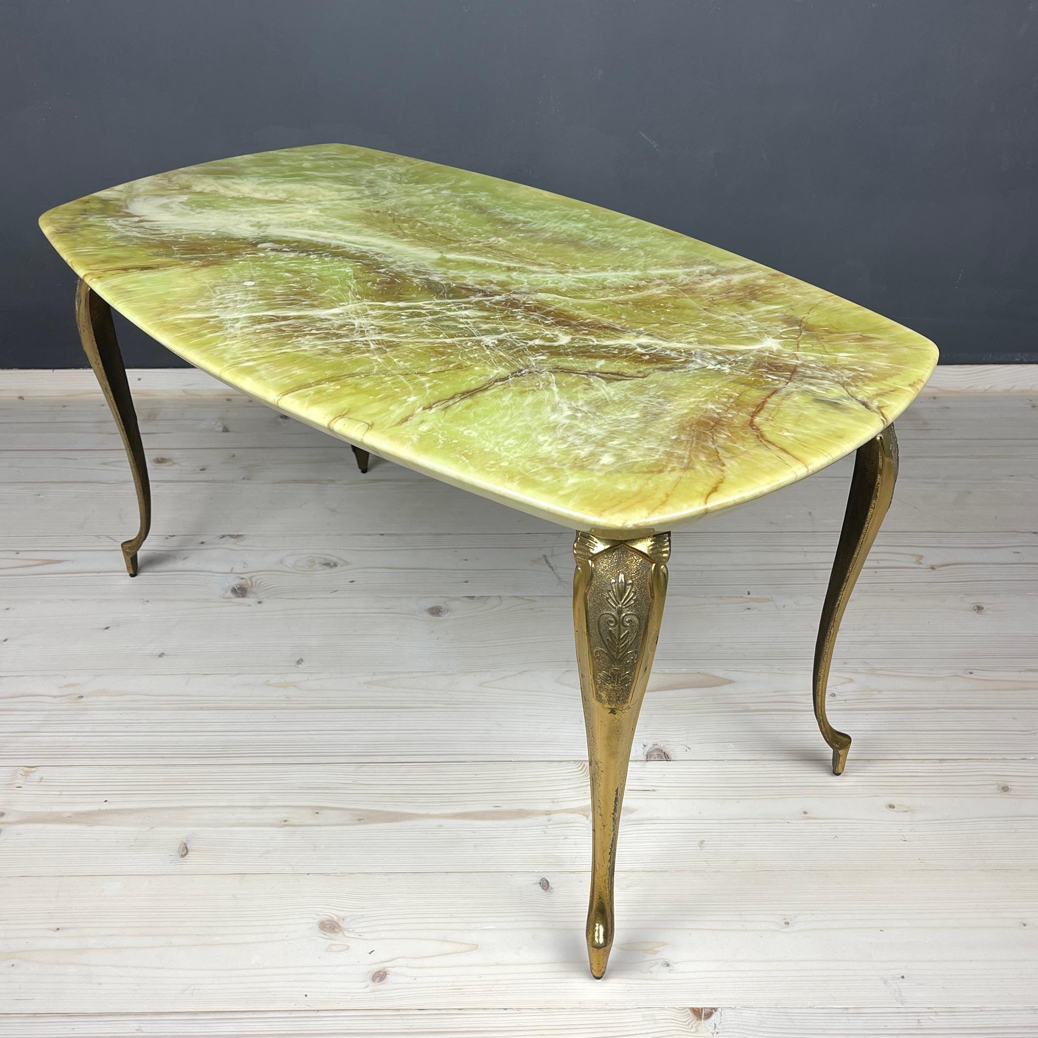 Midcentury Green Brown Coffee Table, Italy, 1950s 2