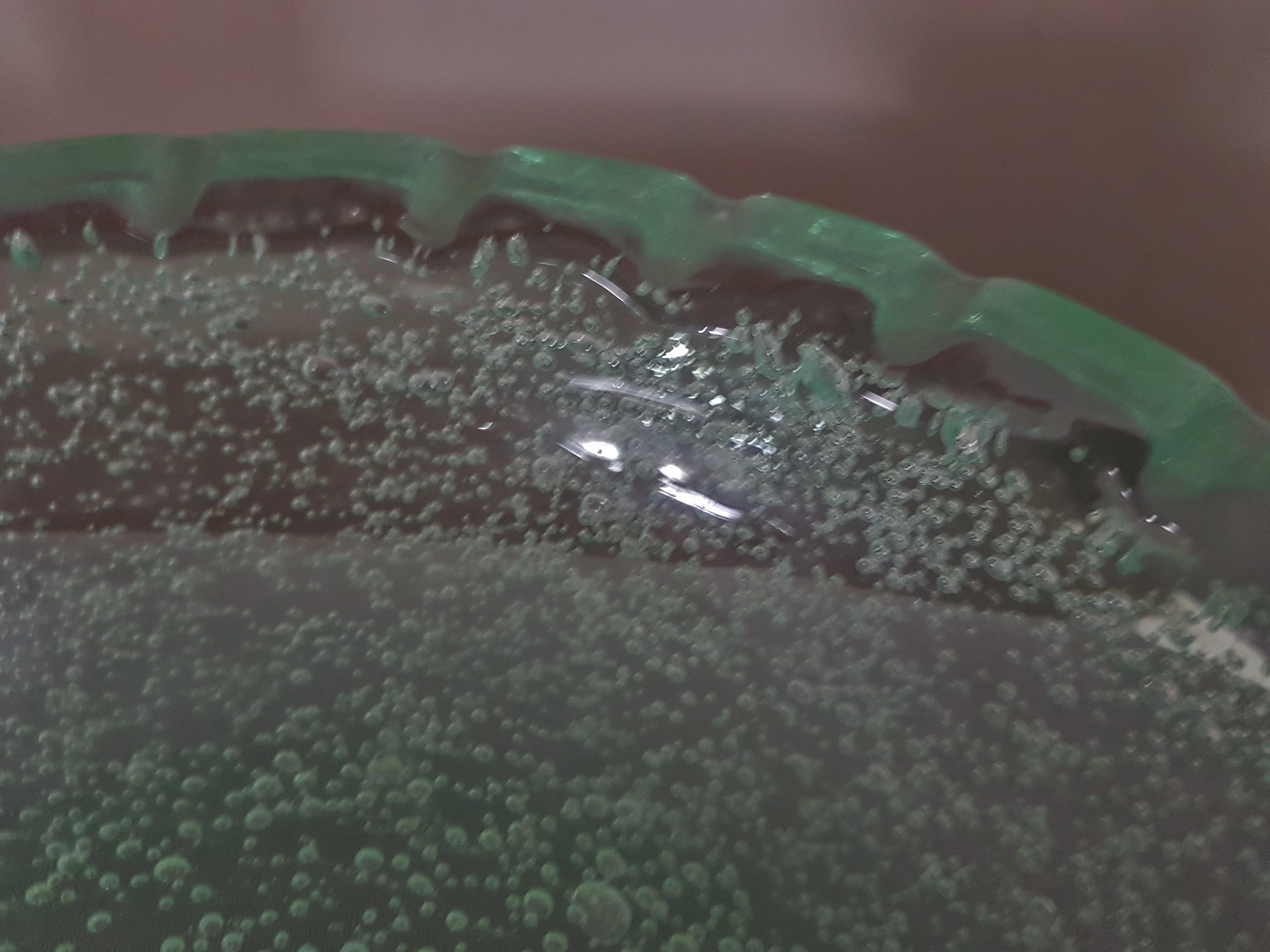 Mid-Century Green Bubble Glass Bowl by Daum Saint Gobin France For Sale 5