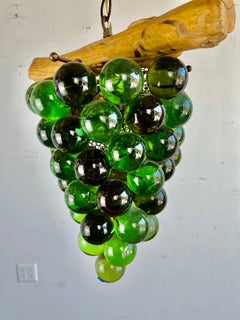 Mid-Century Green Bunch of Grapes Ceiling Light Fixture