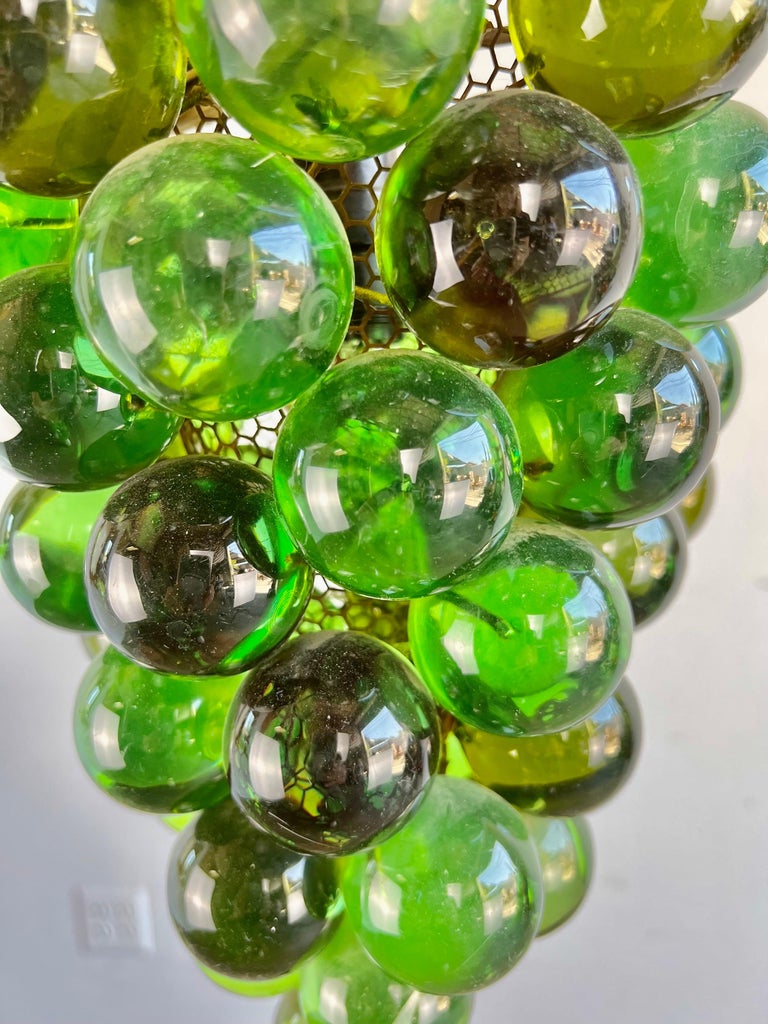 MidCentury Green Bunch of Grapes Ceiling Light Fixture For Sale at