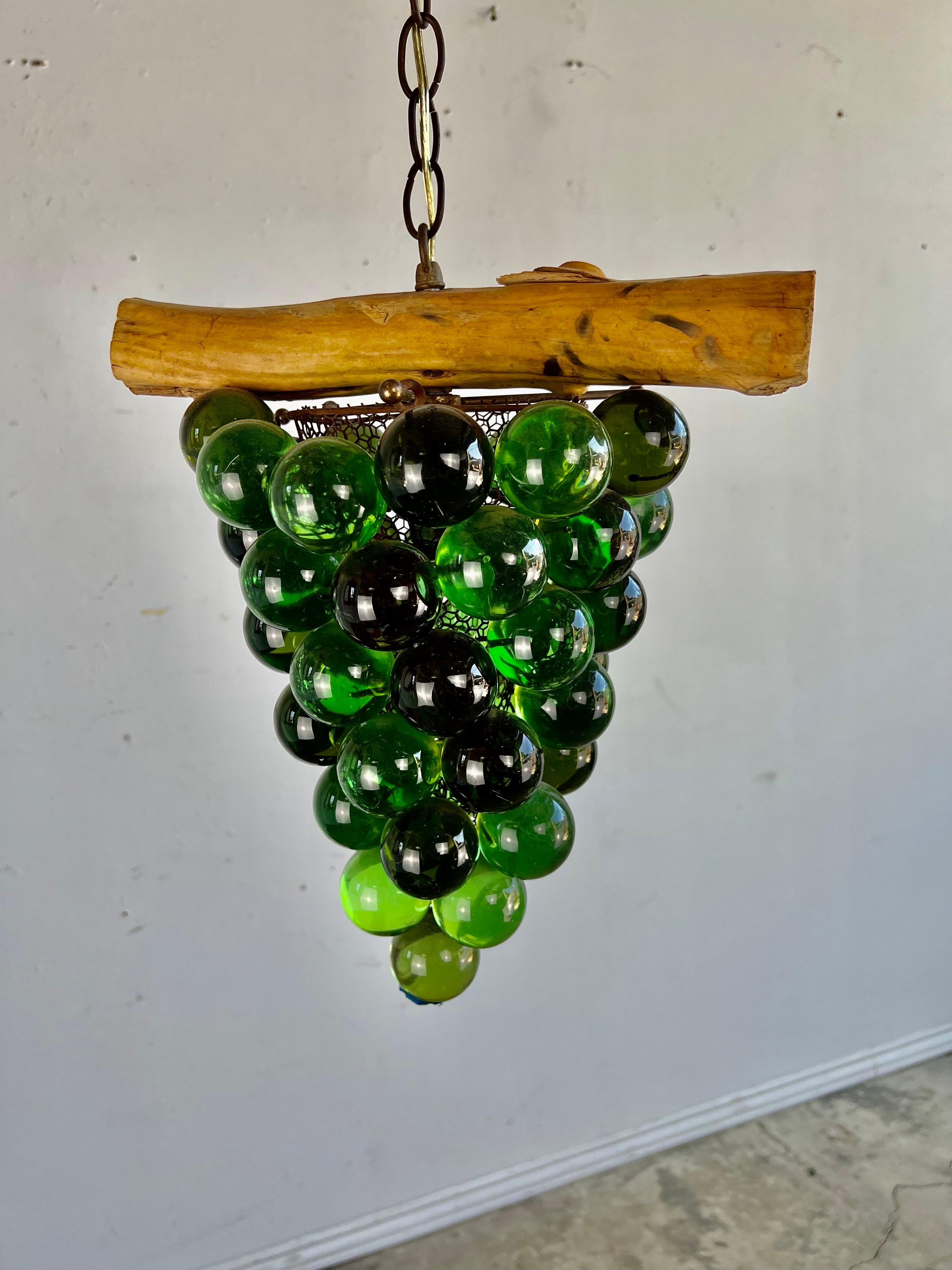 Mid-Century Modern Mid-Century Green Bunch of Grapes Ceiling Light Fixture