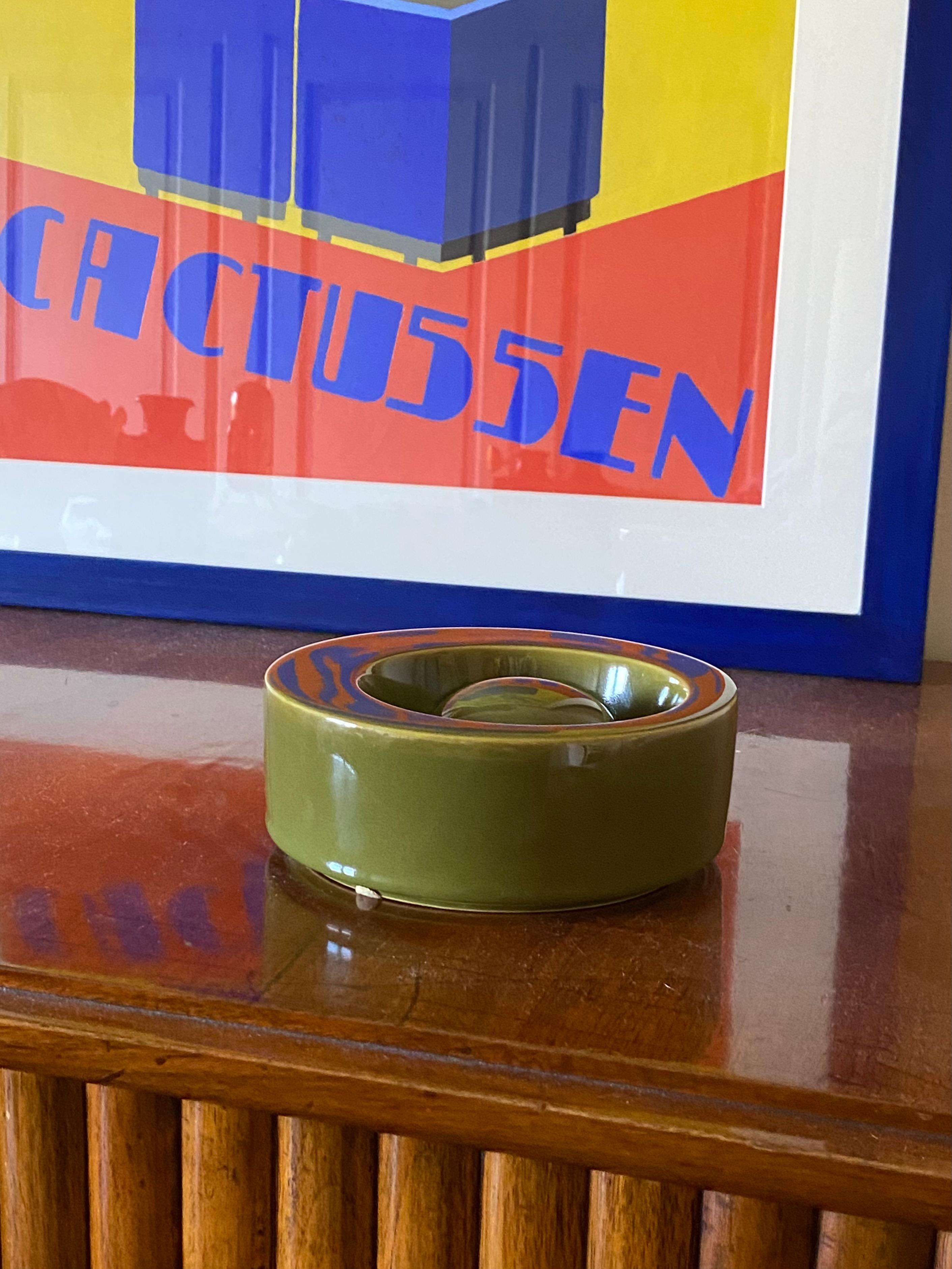 Mid-century green ceramic ashtray, Sicart Italy 1969 in vendita 6