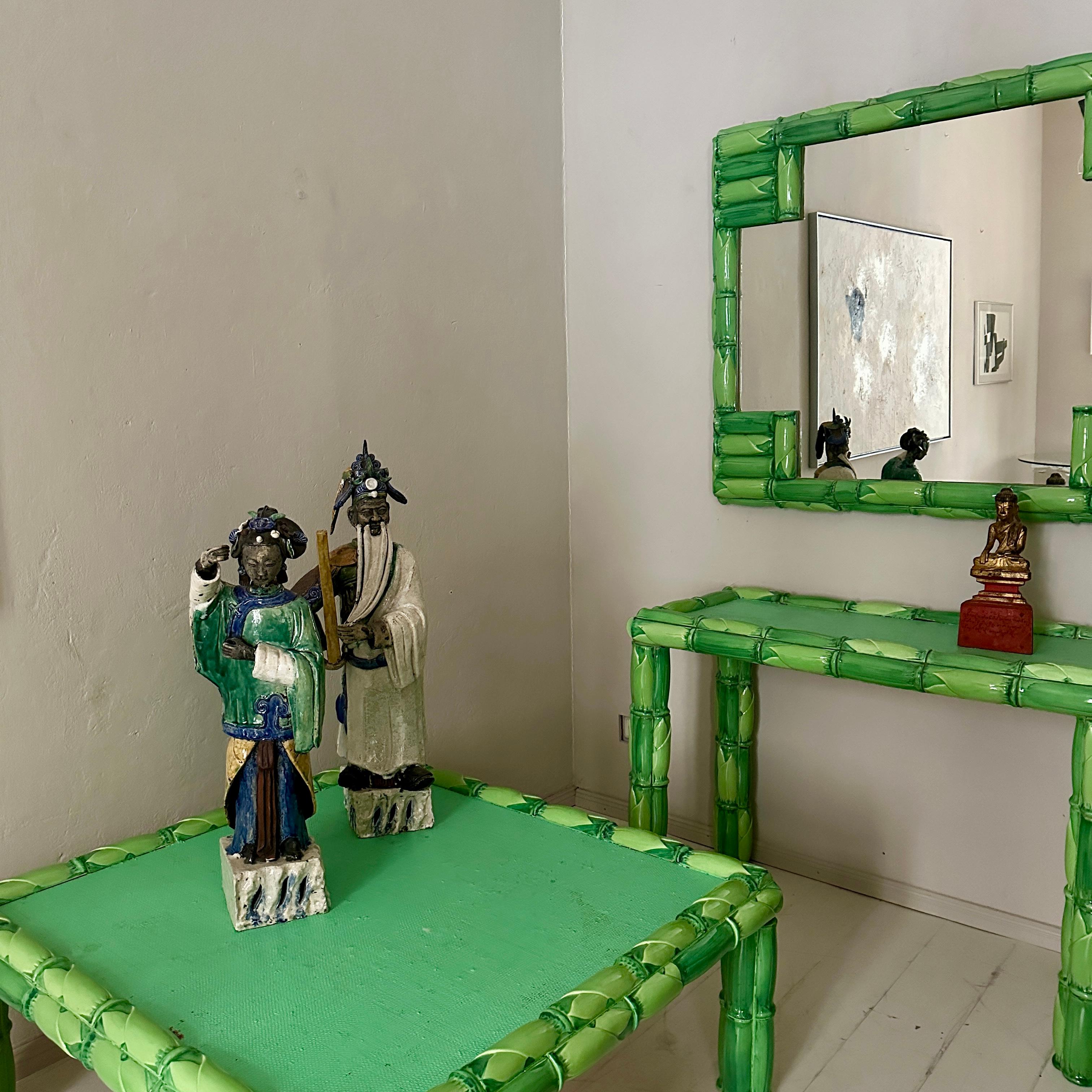 Mid-Century Green Ceramic Coffee Table by Colin Morrow for Arpex Rome, 1970s For Sale 1
