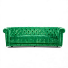 Mid Century Green Chesterfield Sofa