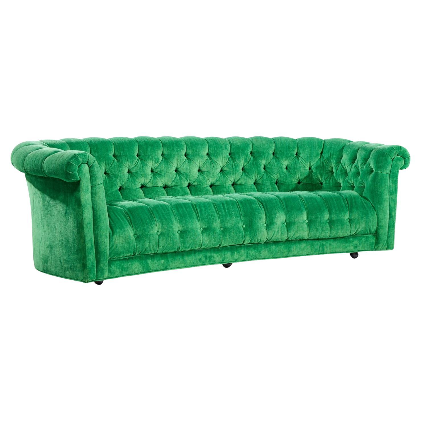 Mid Century Green Chesterfield Sofa