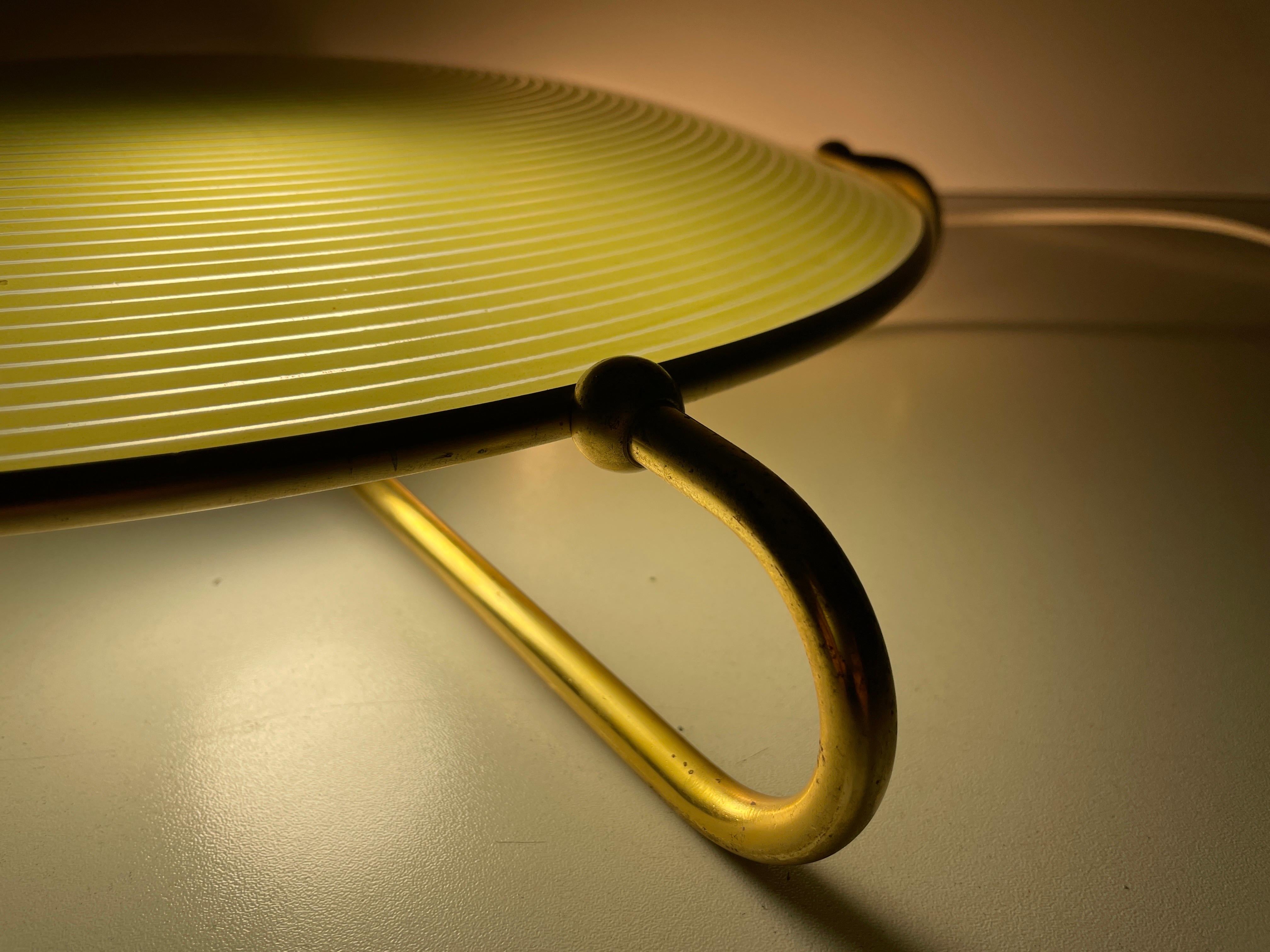 Mid-century Green Glass Ceiling Lamp with Metal Frame by Erco, 1950s, Germany For Sale 8