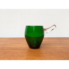 Mid-Century Green Glass Sarvituoppi Bowl with Handle by Sirkku Kumela, 1960s