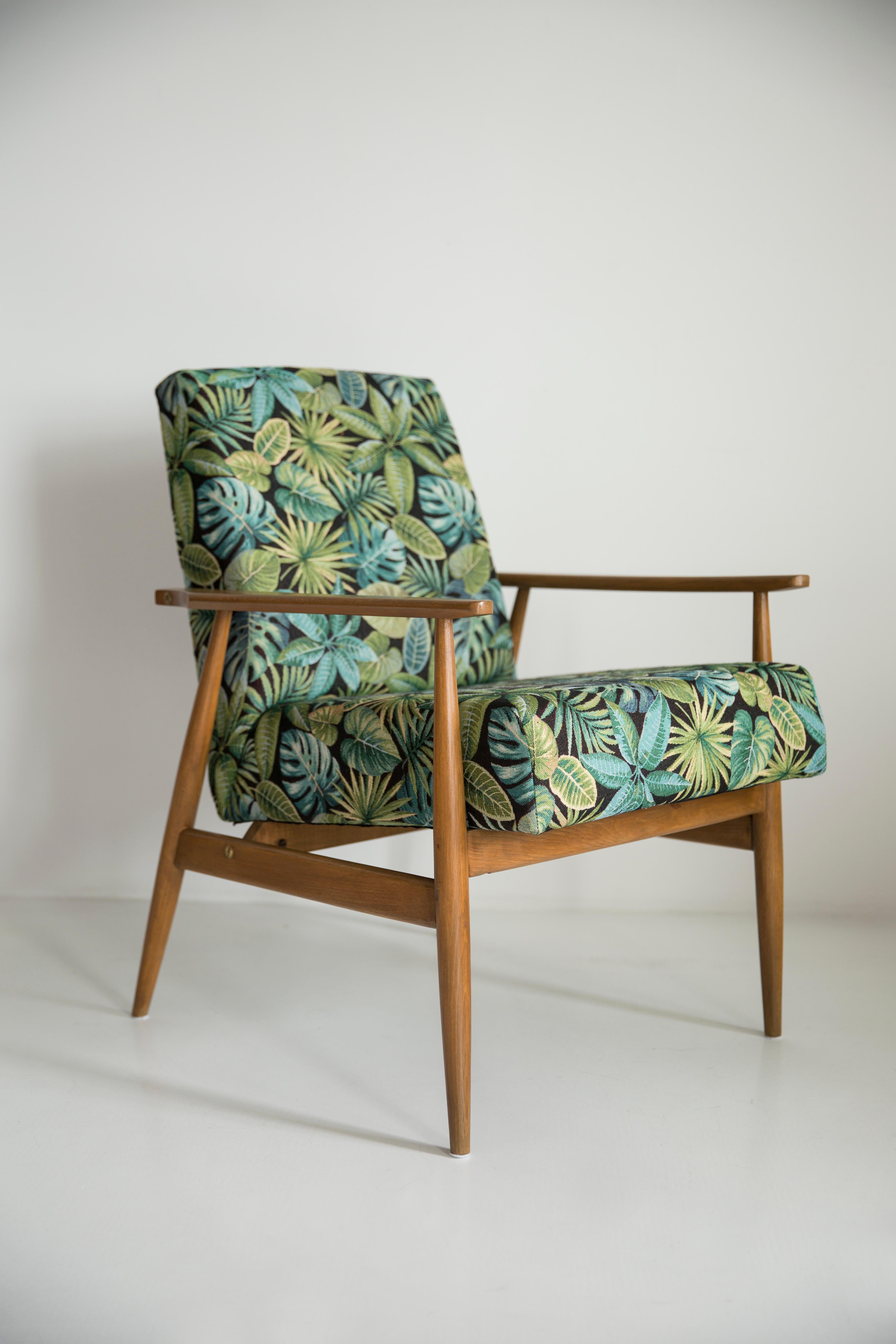 green mid century armchair