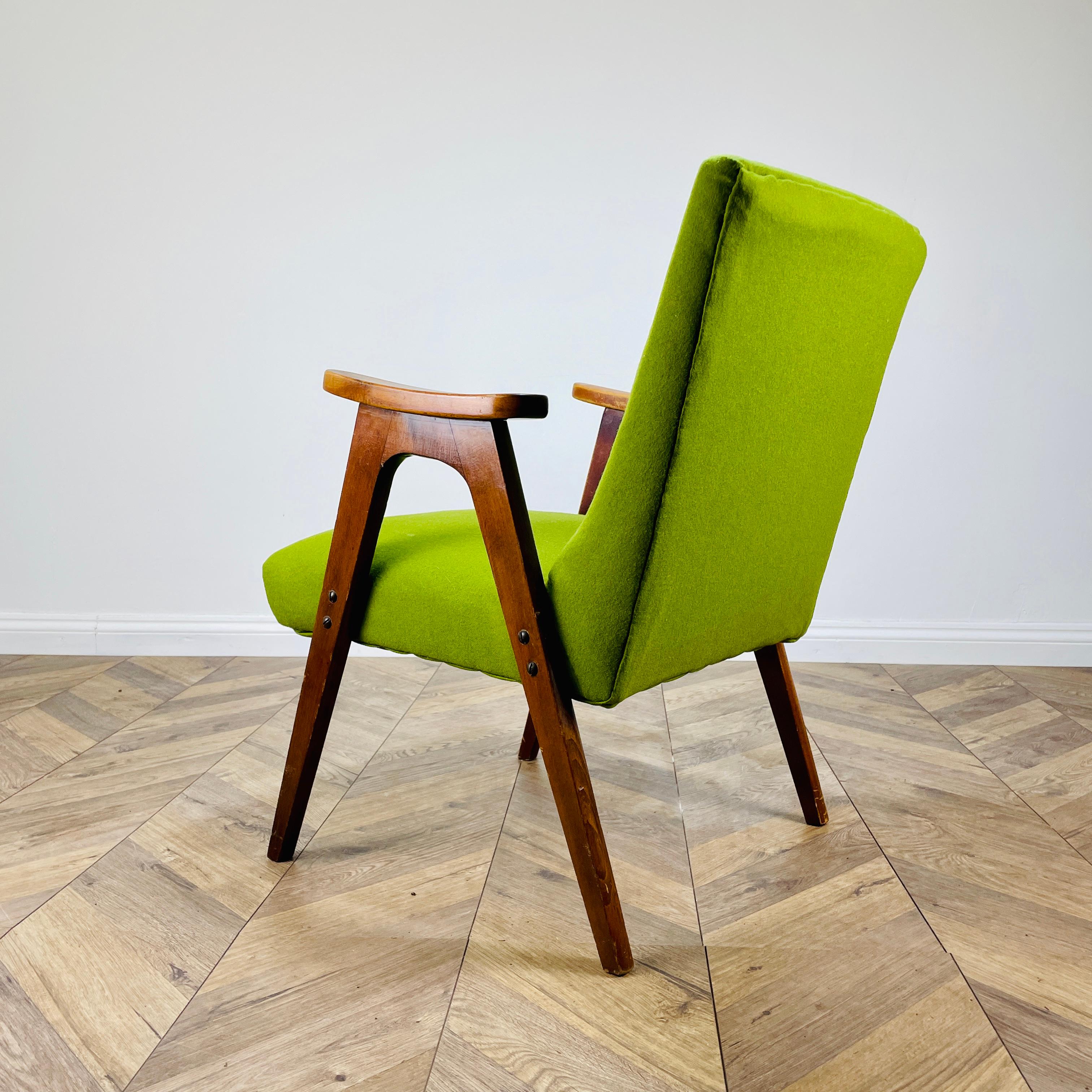 Mid Century Green Lounge Armchair (Utility Furniture), 1950s For Sale