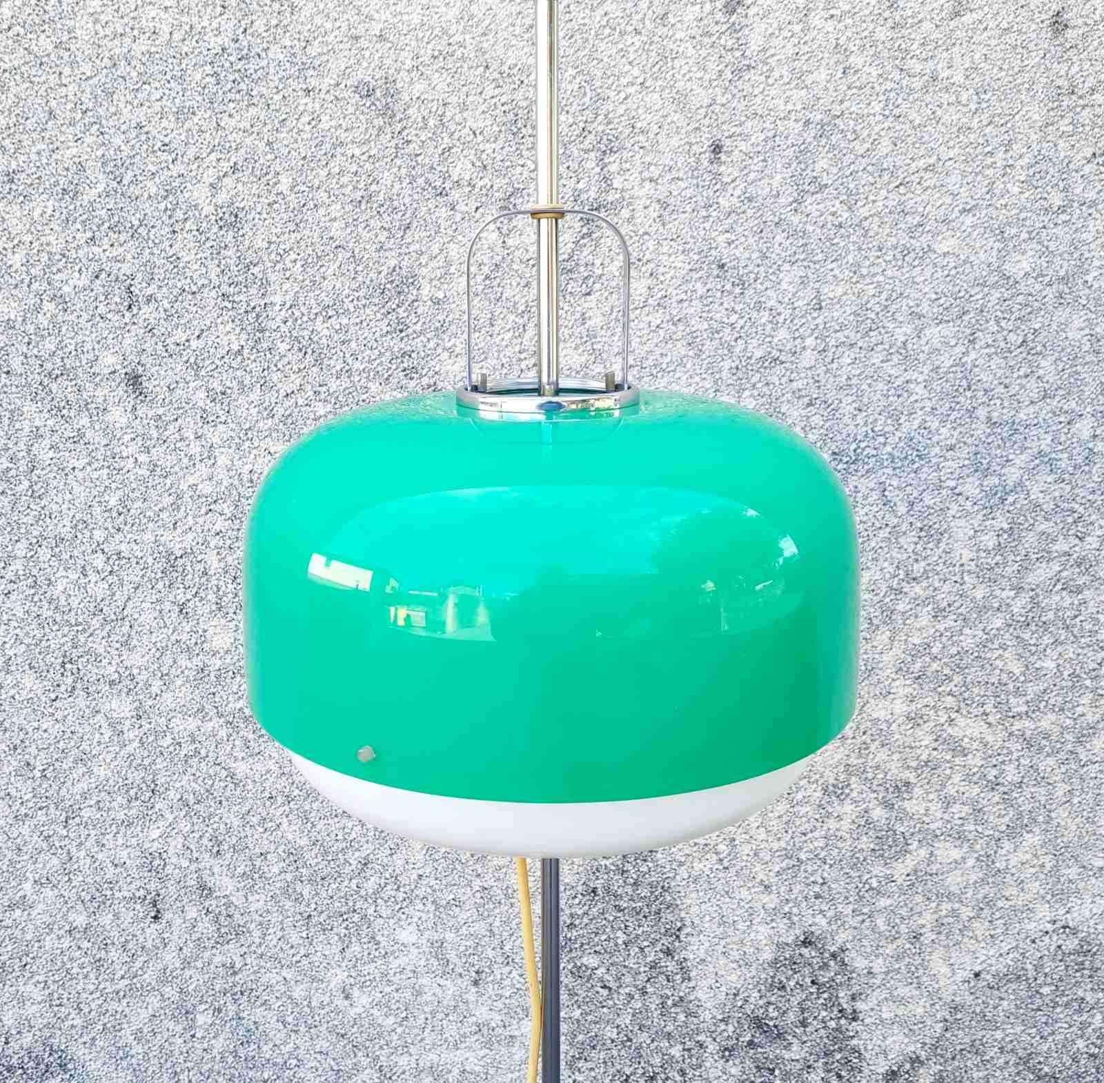 Mid-Century Green Medusa Floor Lamp Designed by Luigi Massoni for Guzzini, Italy For Sale 3
