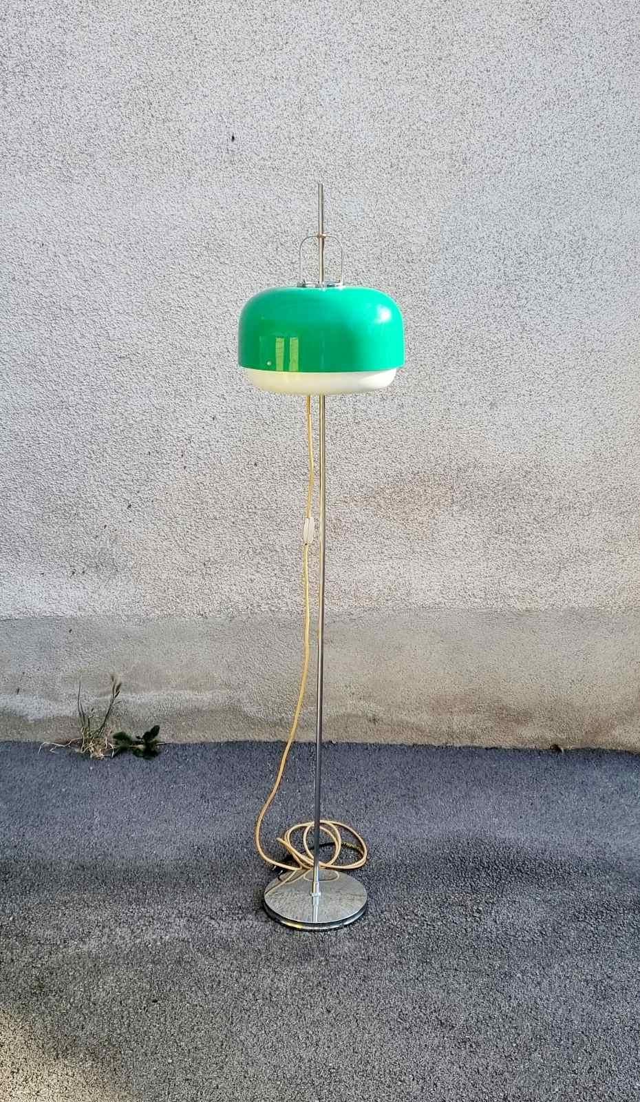 Mid-Century Green Medusa Floor Lamp Designed by Luigi Massoni for Guzzini, Italy For Sale 6